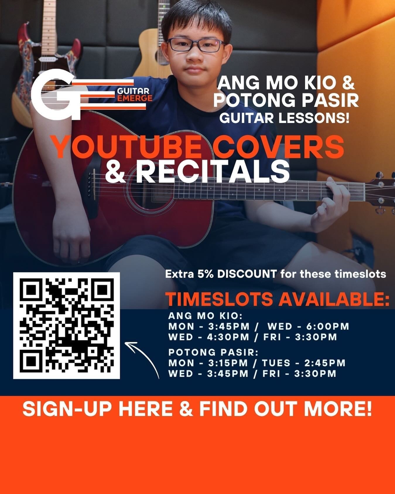 Ready to take your first step into becoming a guitarist or performer? Look no further, we are looking for easy-going and motivated youths! Join us for guitar lessons and get exposed to performing whether through youtube covers or recitals! We are run