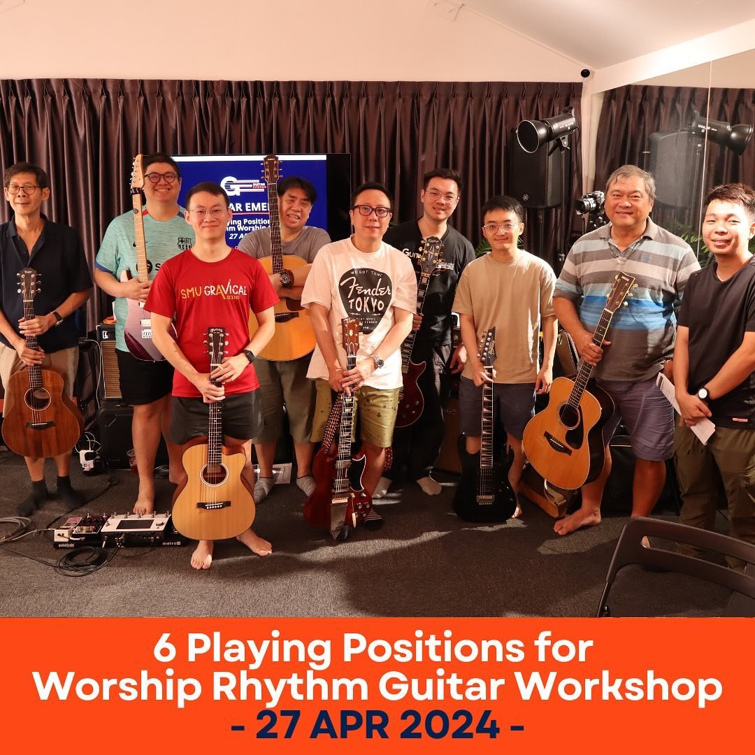 We just finished our 4th Workshop and we had 8 Participants! We explored 6 Playing Positions that every guitarist can do to expand their rhythm guitar playing! Big shoutout to all those who came and we hope you have been blessed by this workshop!
.
.