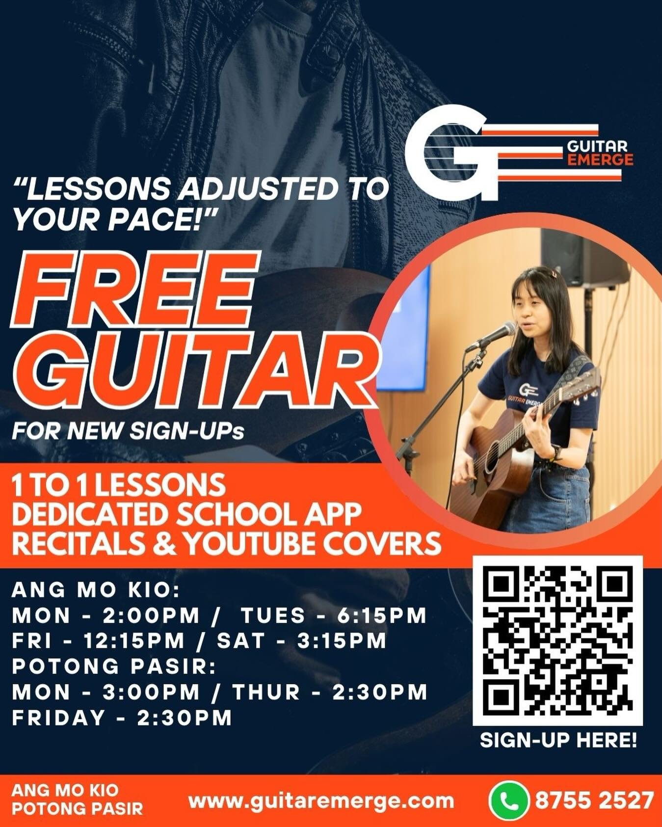 🎸Lessons Adjusted To Your Pace! 🎸 
Considering to take Guitar Lessons? Look no further, here in Guitar Emerge we will guide you to your musical goals! 
We will give YOU: 
✅ 1-on-1 personalized lessons, customised to your learning style
✅ Performanc