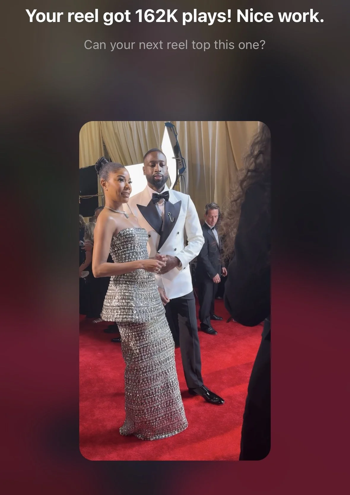 Live from the E! red carpet! My Instagram Reels captured the glitz and glam of the Oscars, featuring A-listers like Matthew McConaughey, Nicolas Cage, Gabrielle Union & Dwyane Wade, Colman Domingo, and Ke Huy Quan! This showstopping reel garnered a p