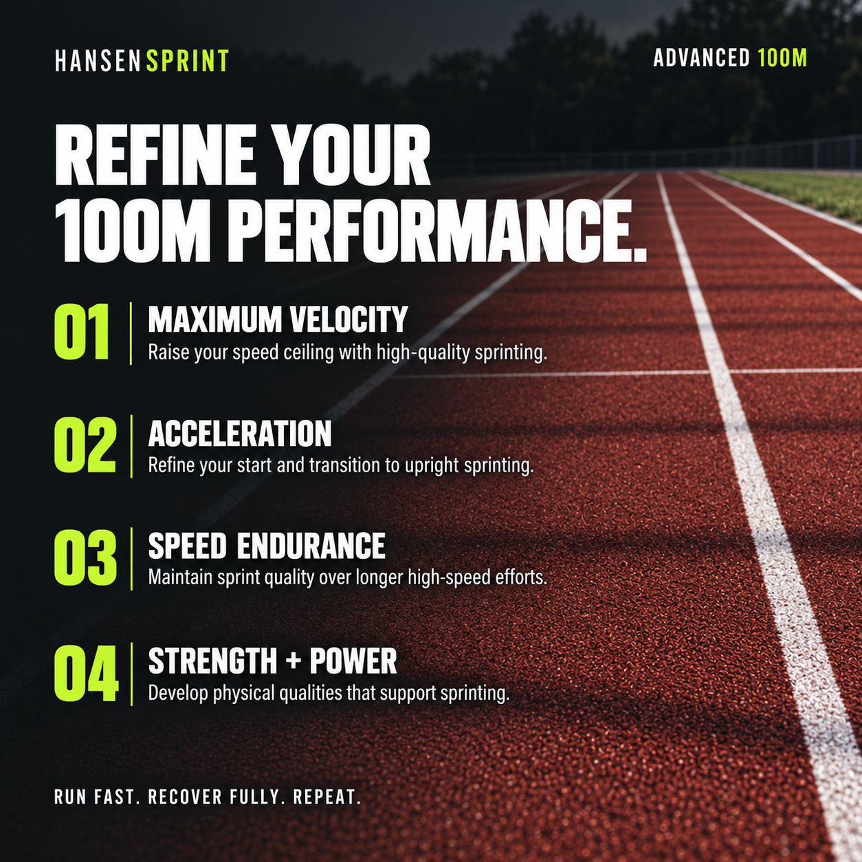 Overview of the HansenSprint Advanced 100m Sprint Training Program