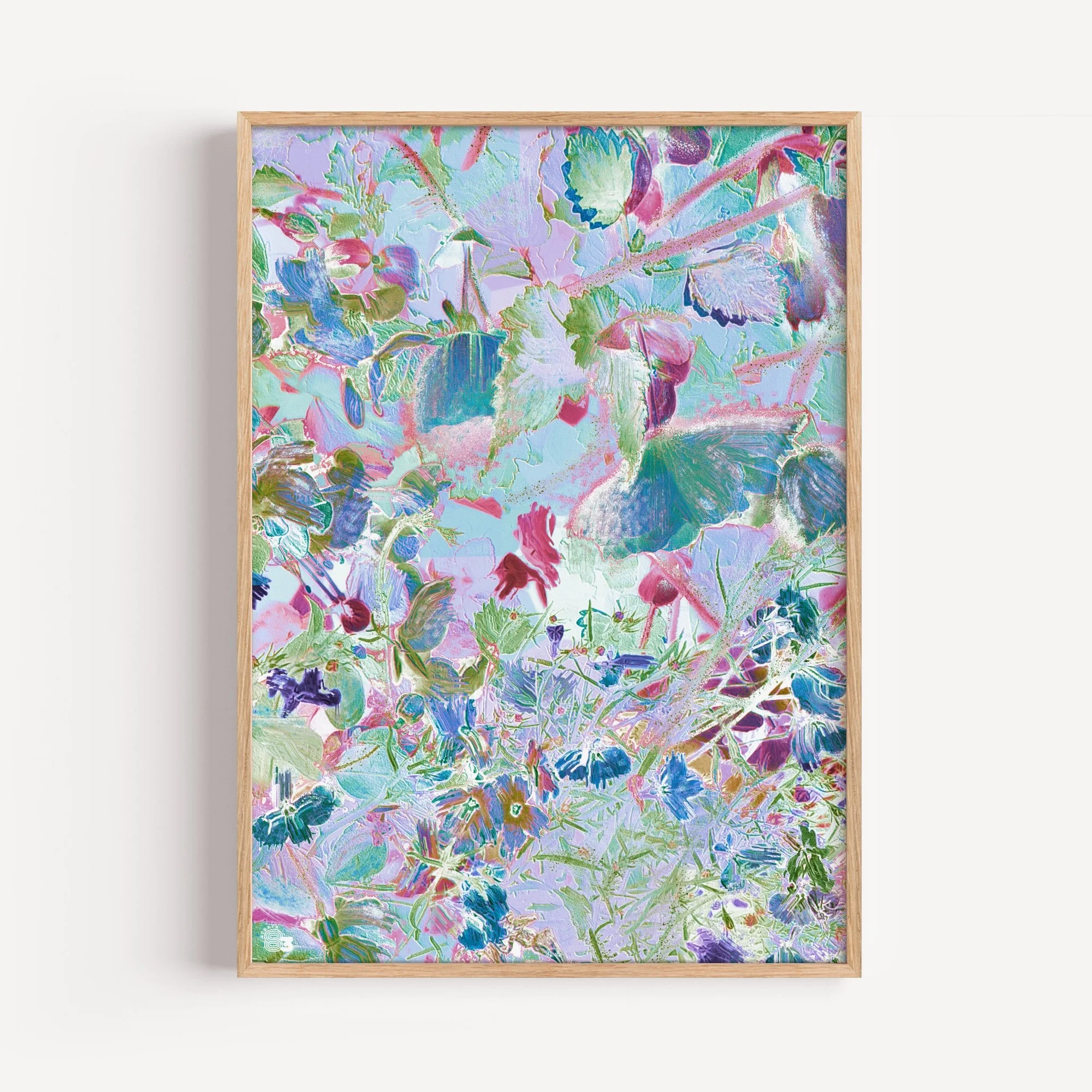 Floral Awakening. Abstract floral wall art with distressed textures and vibrant warm tones, featuring expressive full-page petals in a modern botanical style