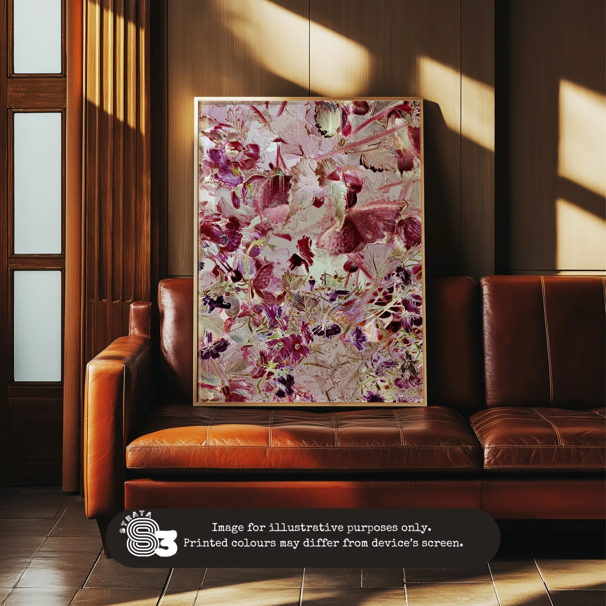 Crimson Awakening. Abstract floral wall art in rich red tones with distressed textures