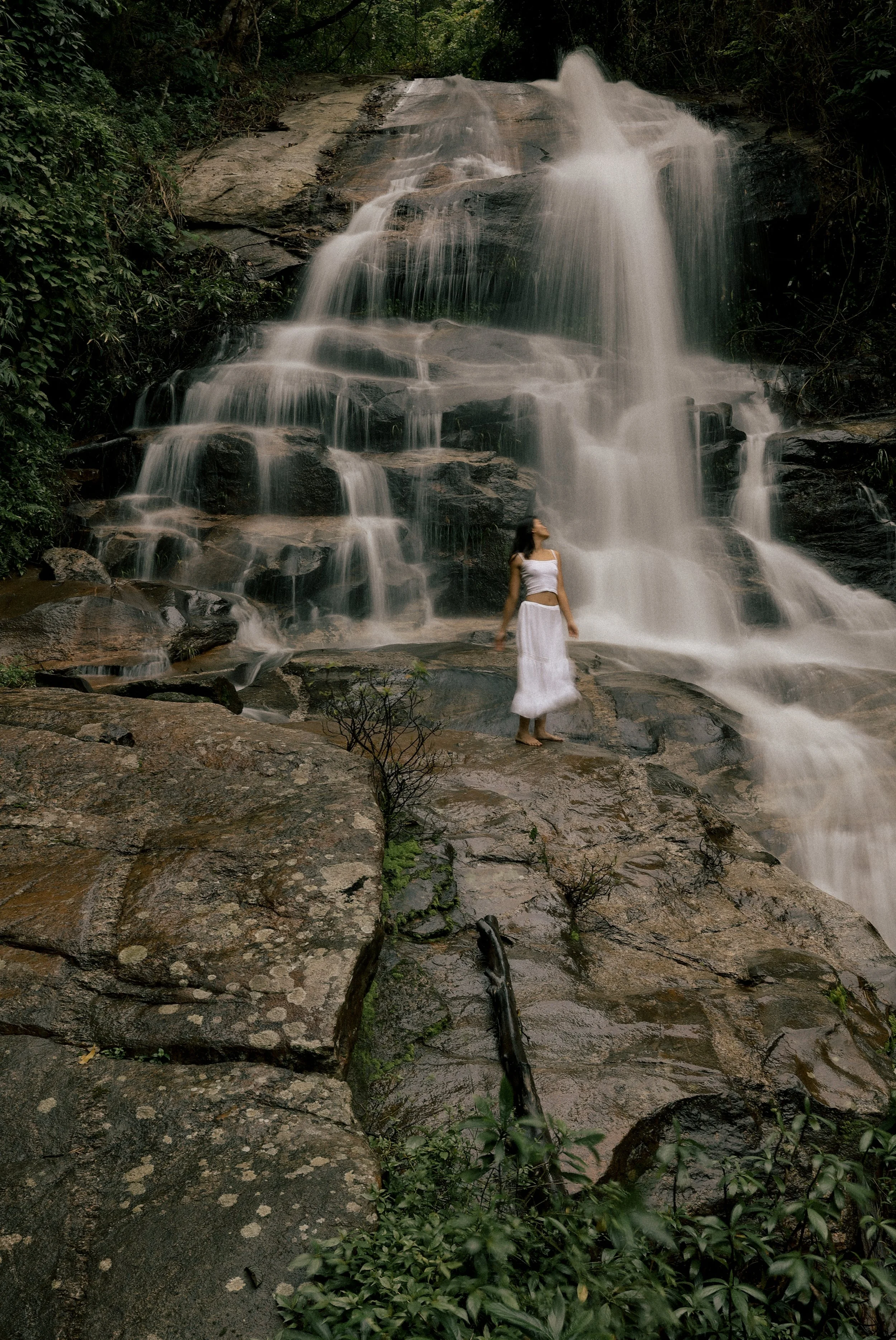 vintage photography, waterfall, Chiang Mai