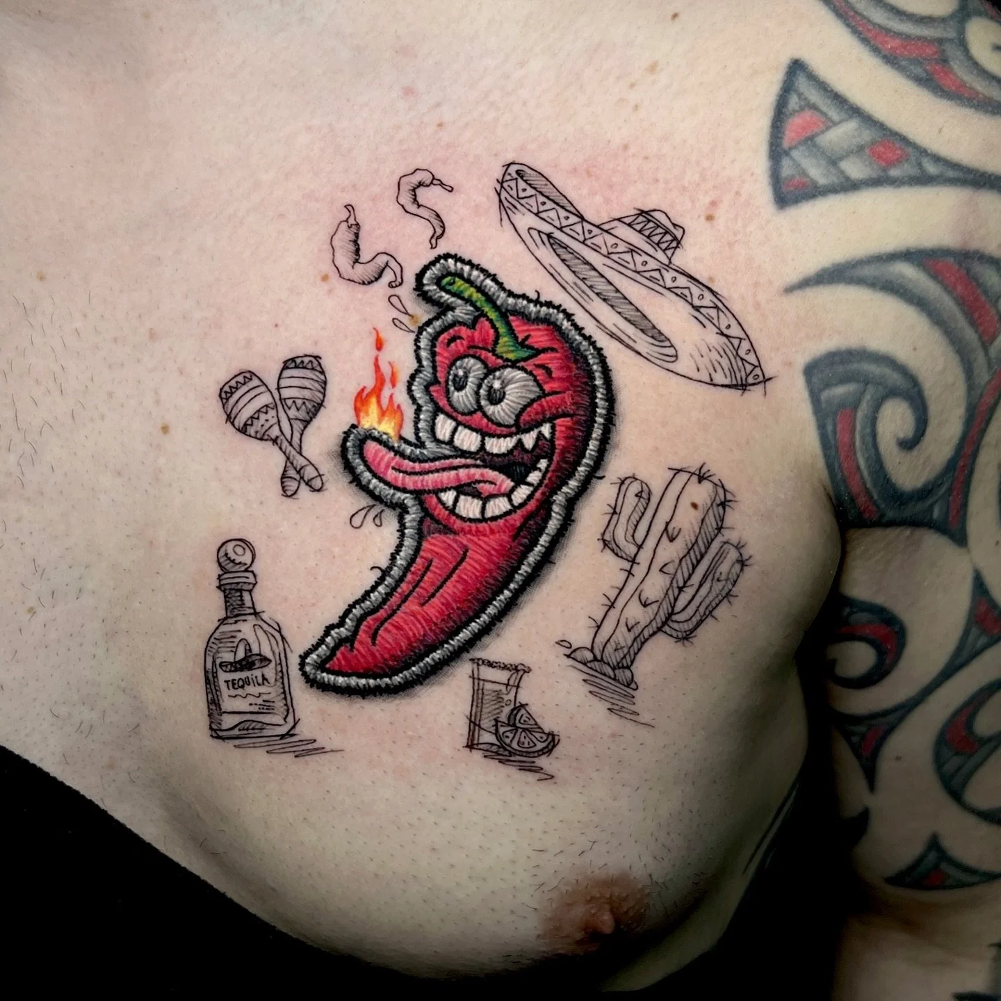 🌶️ Chili 🌶️ 

 sponsors: 

@fkirons 
@kwadron 
@killerinktattoo 
@radiantcolorsink 
@balm_tattoo 
@lt.tattooequipment 

#patchtattoo #embroiderytattoo #tattoo #tatuagem #tatuaje #radiantcolorsink #fkirons #kwadron #balmtattoo