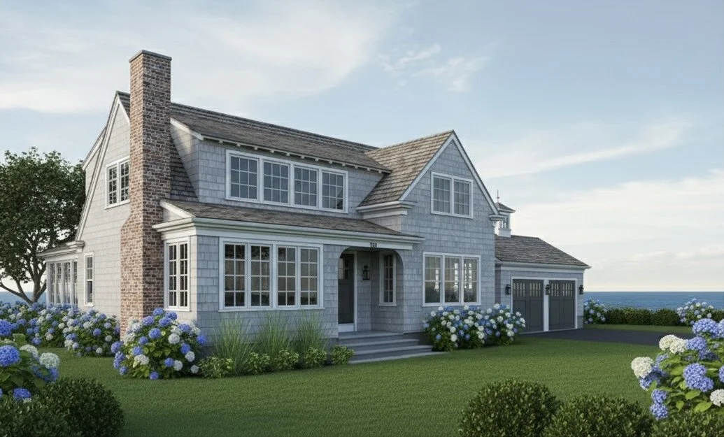 A rendering of a new custom home in North Kingstown, RI 