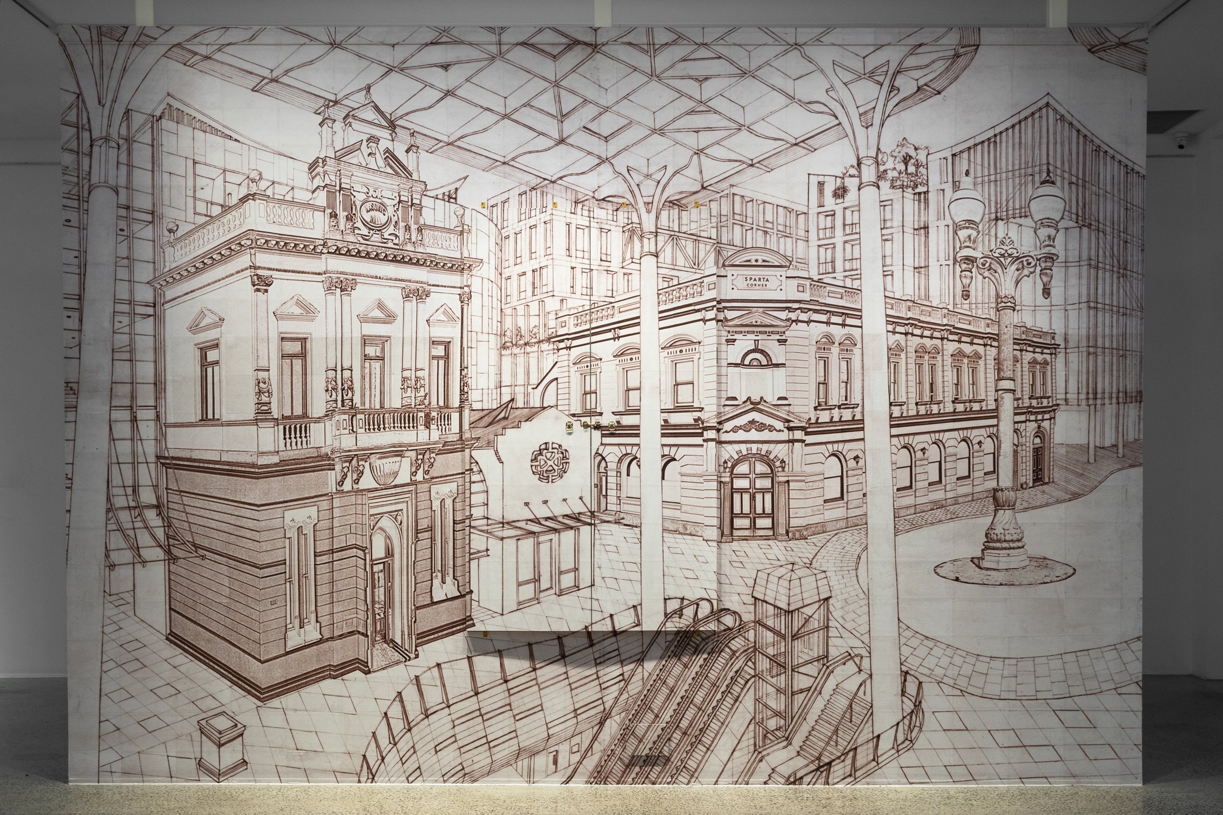 Doors fully closed to an imagined, possible future of the cityscape of Bathurst. Photograph by Silversalt (Jennifer Leahy)