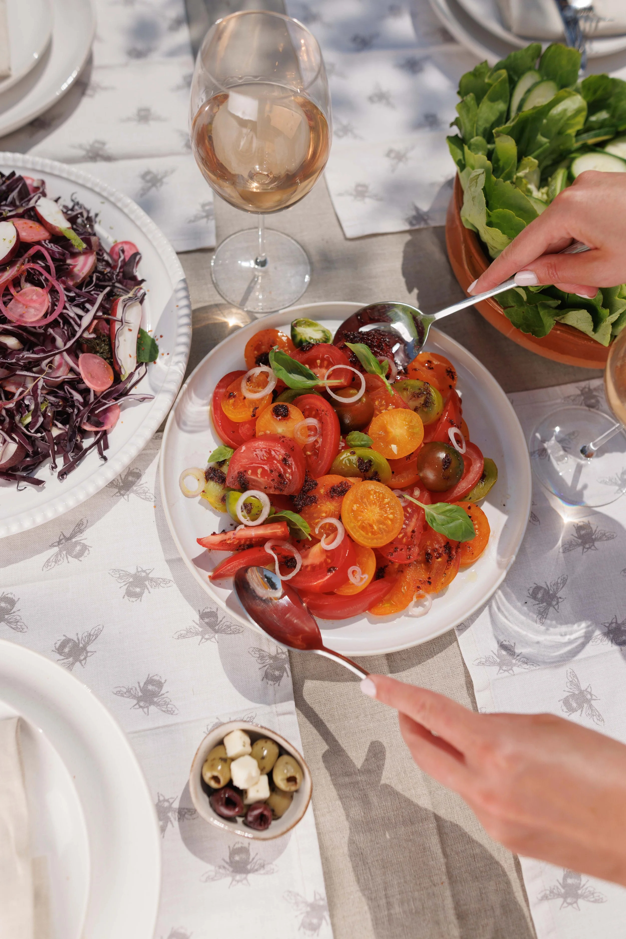 Private chef serving a sharing style meal abroad