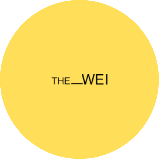 Yellow circular background with the text "THE_ WEI" in the center.