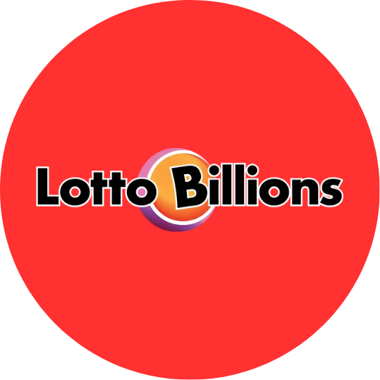 Lotto Billions logo with red background and stylized text.