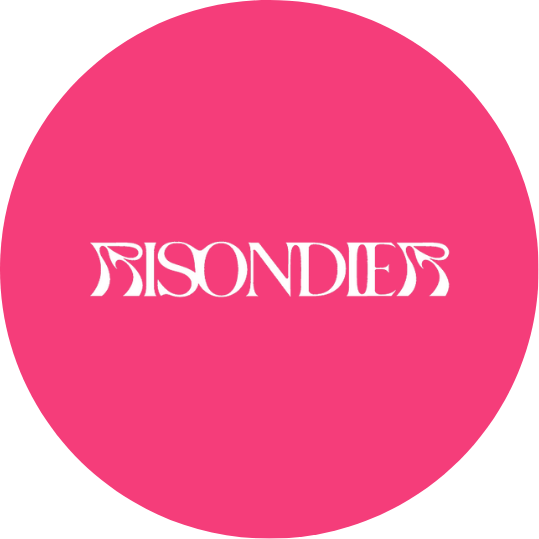 Pink circle with the word 'PRISONDERR' in stylized white font.