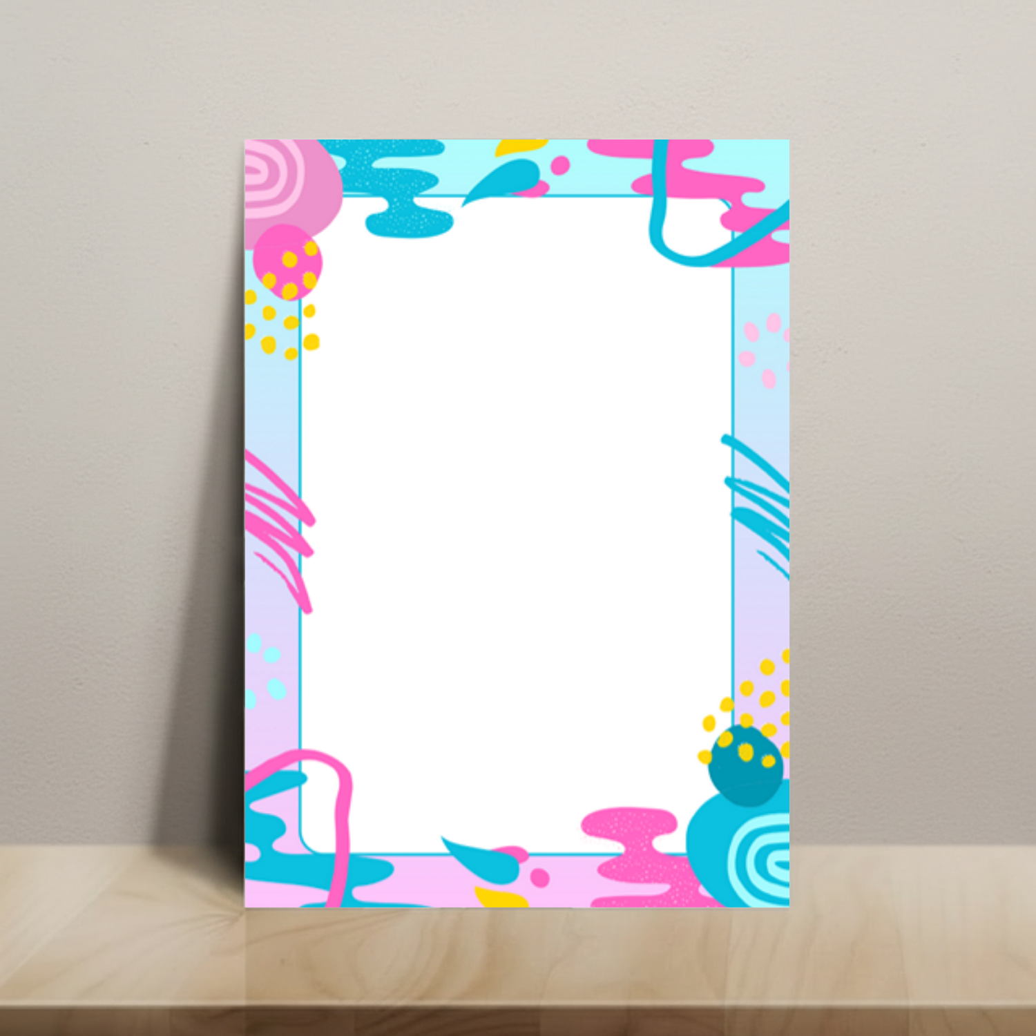 Blue and Pink Swirls - Small Notepad