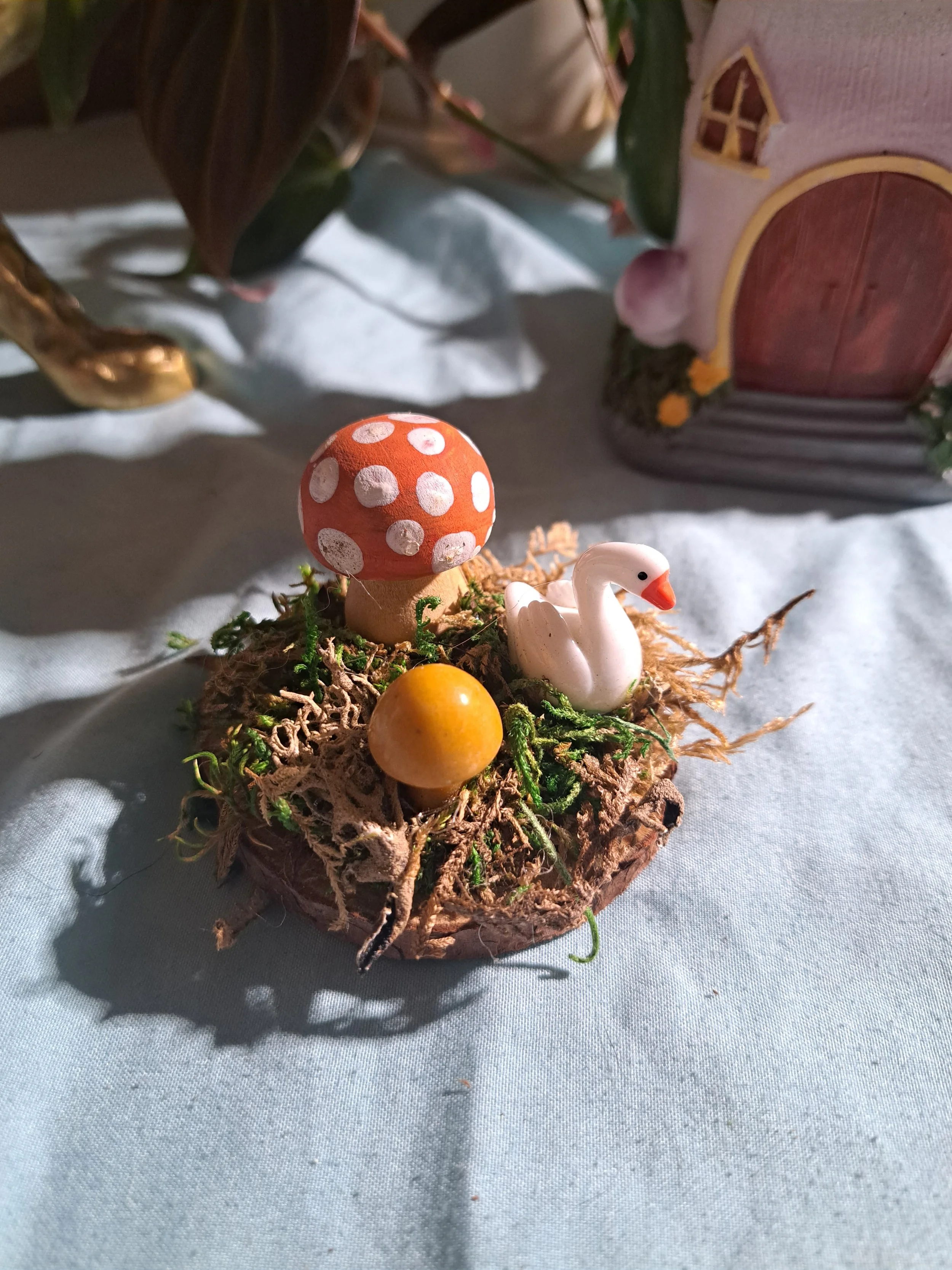 Fairy Garden on Wood Slice