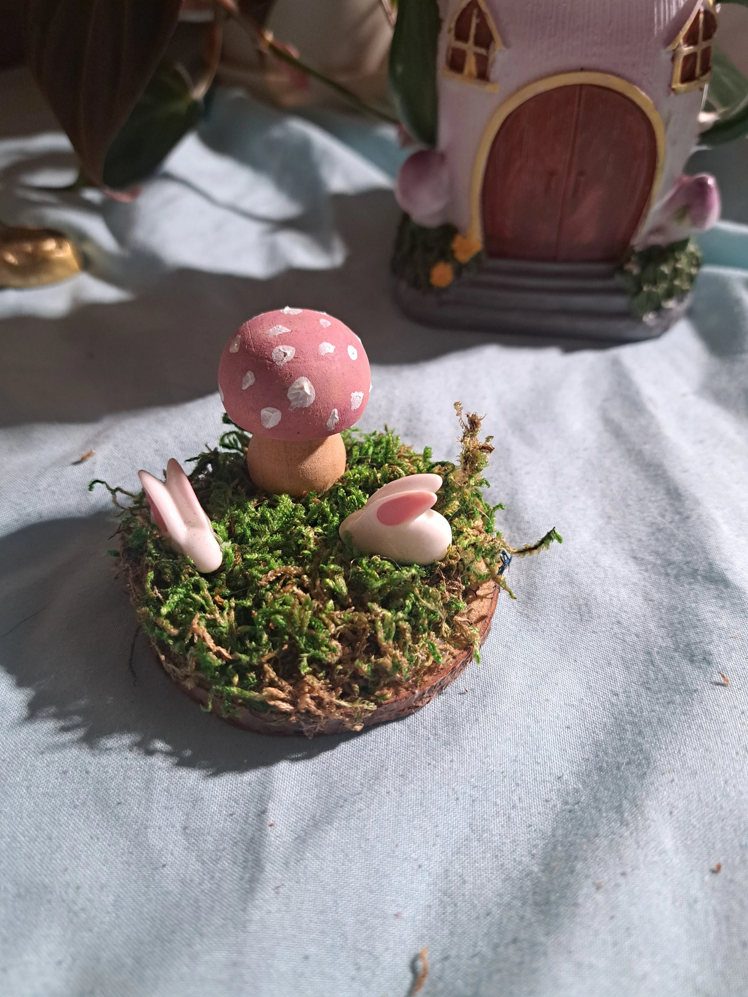 Fairy Garden on Wood Slice