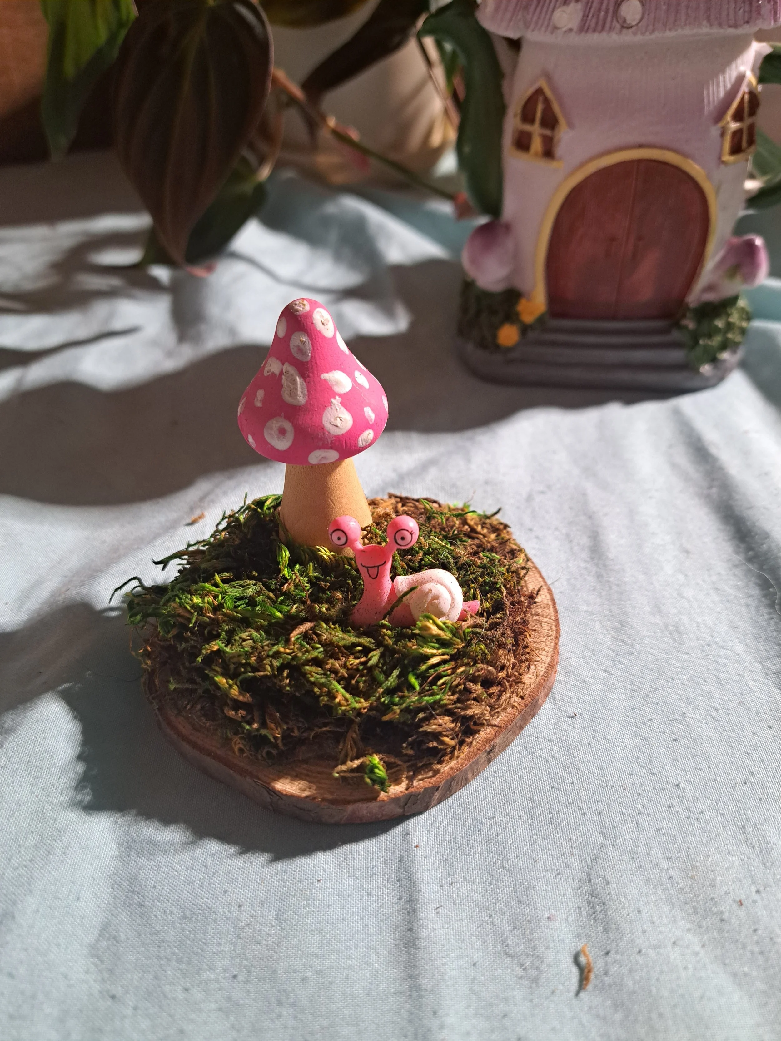 Fairy Garden on Wood Slice