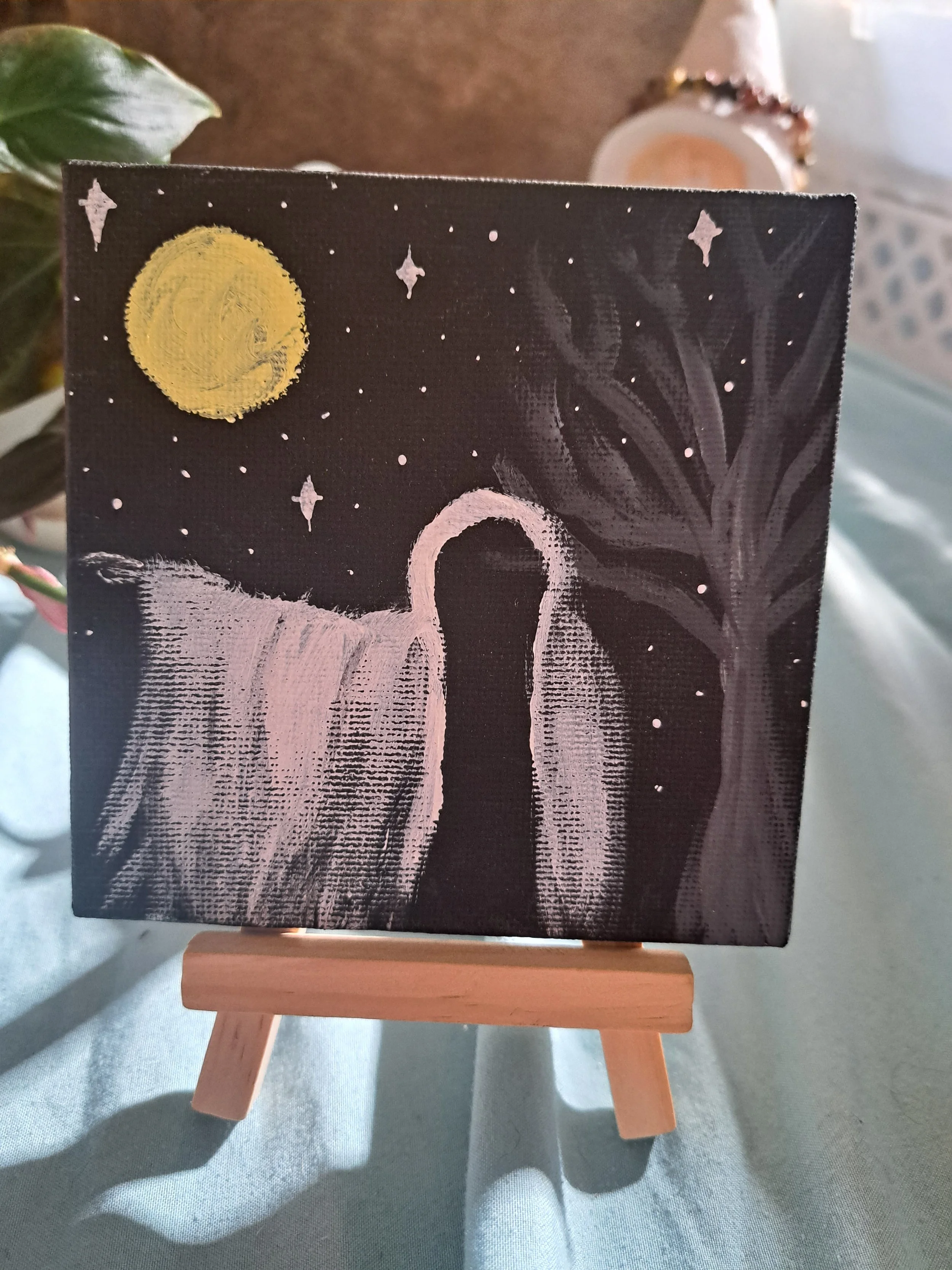 Hand painted 4x4 canvas