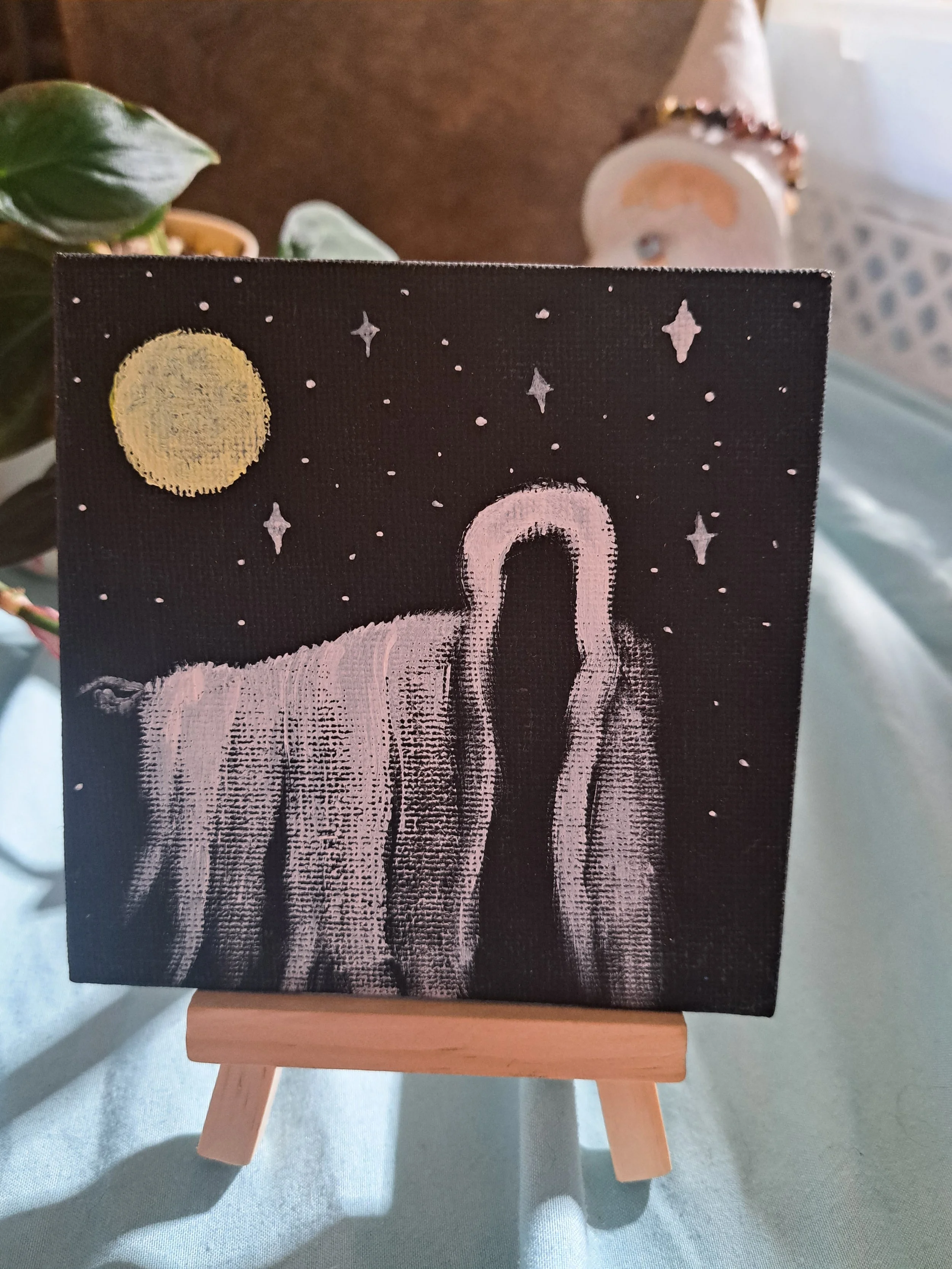 Hand painted 4x4 canvas
