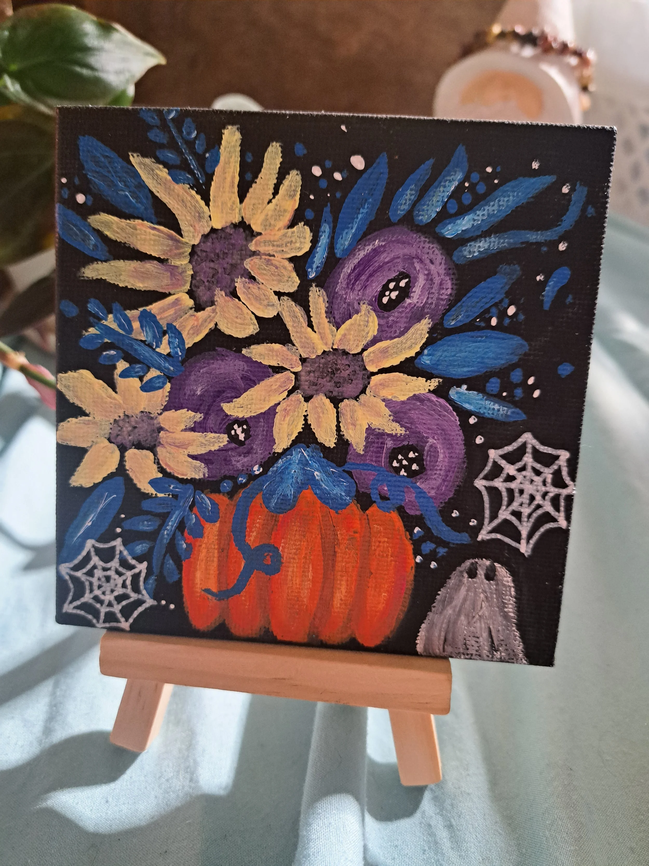Hand painted 4x4 canvas
