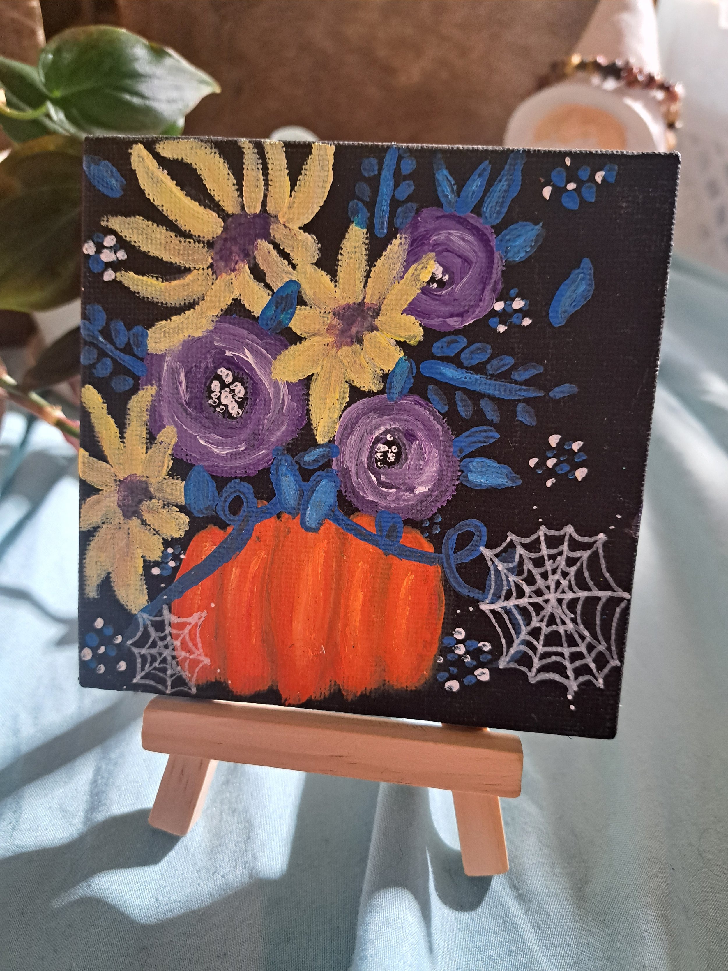 Hand painted 4x4 canvas