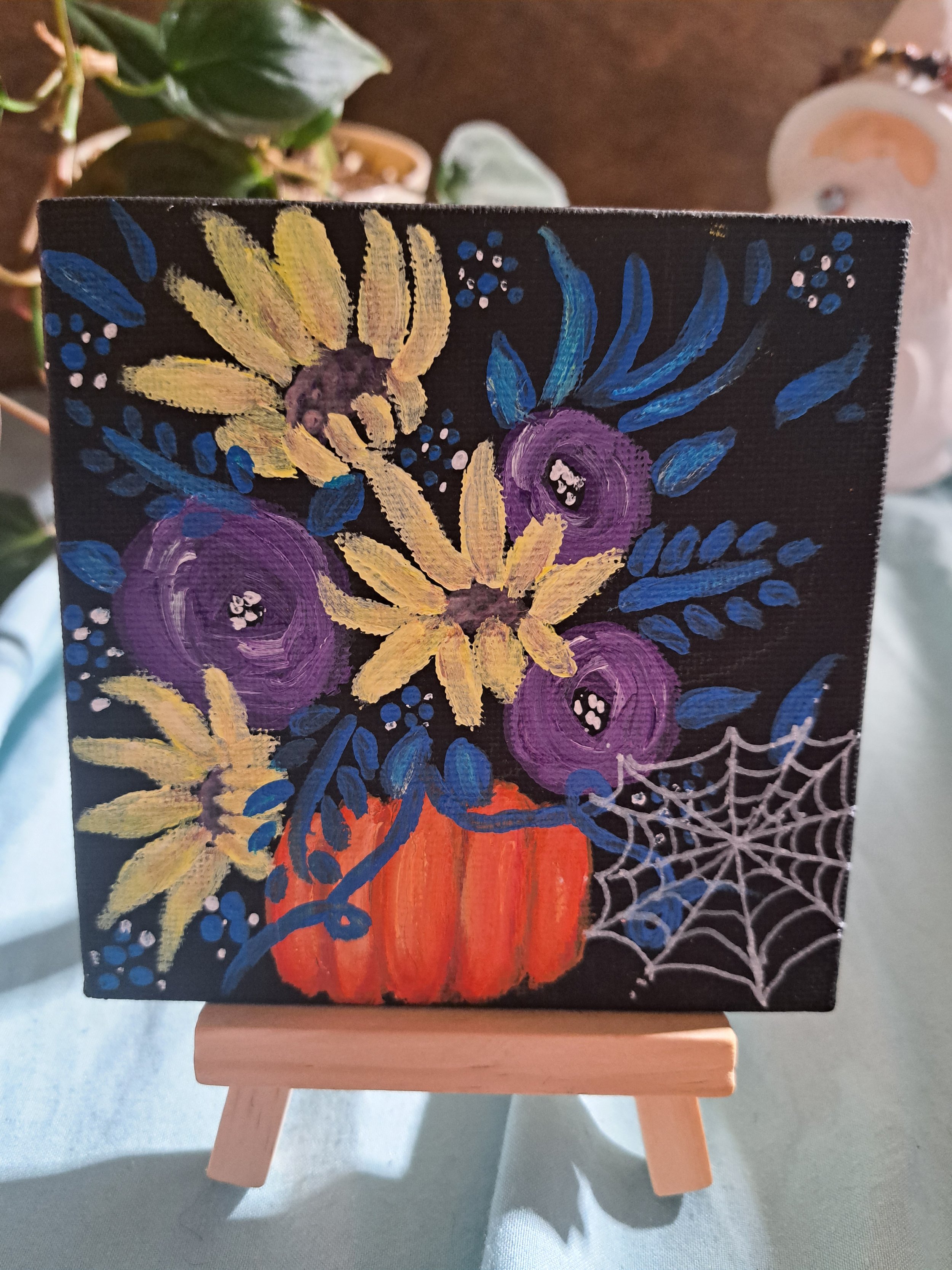 Hand painted 4x4 canvas