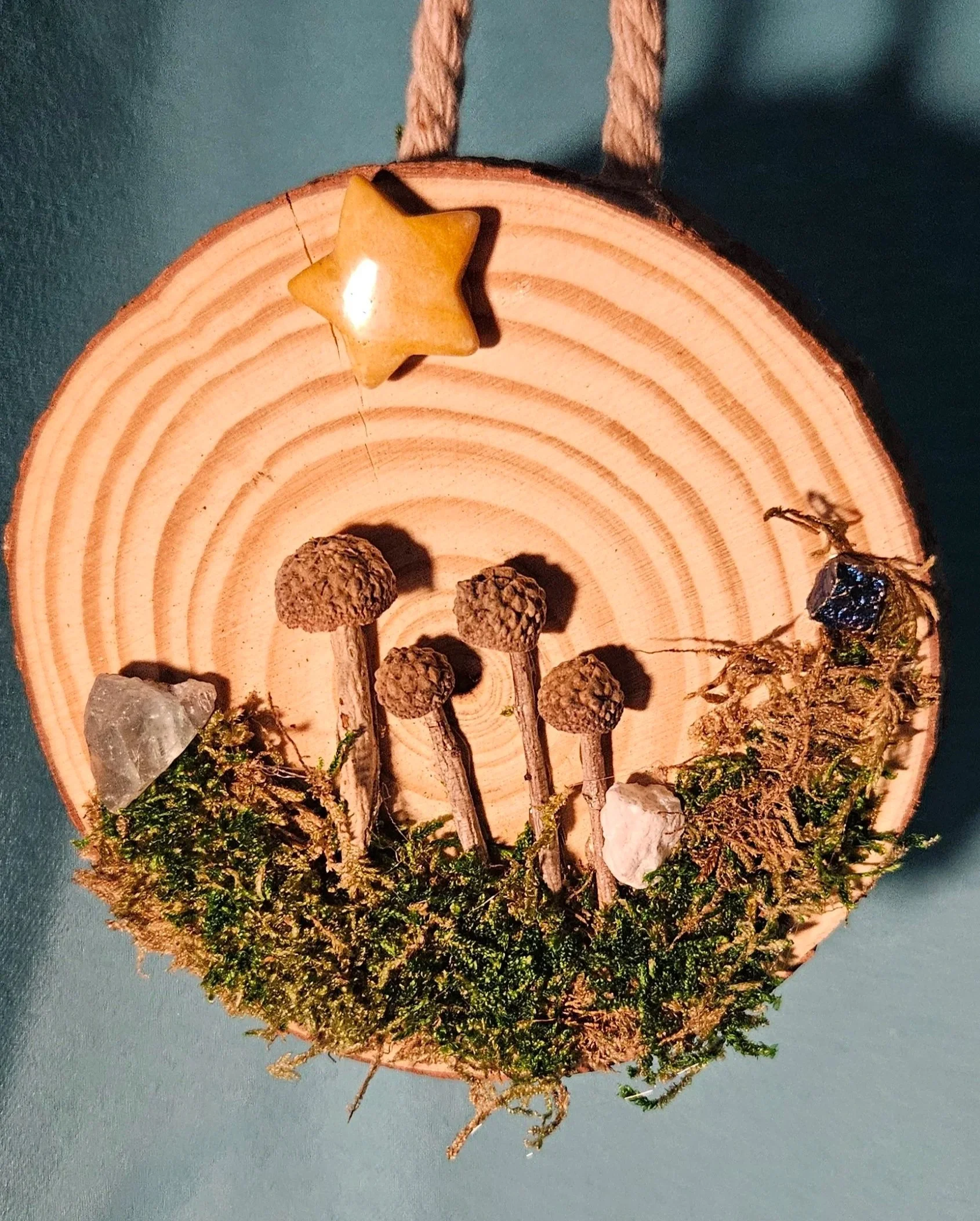 Wood Slice Nature Scene Hanging