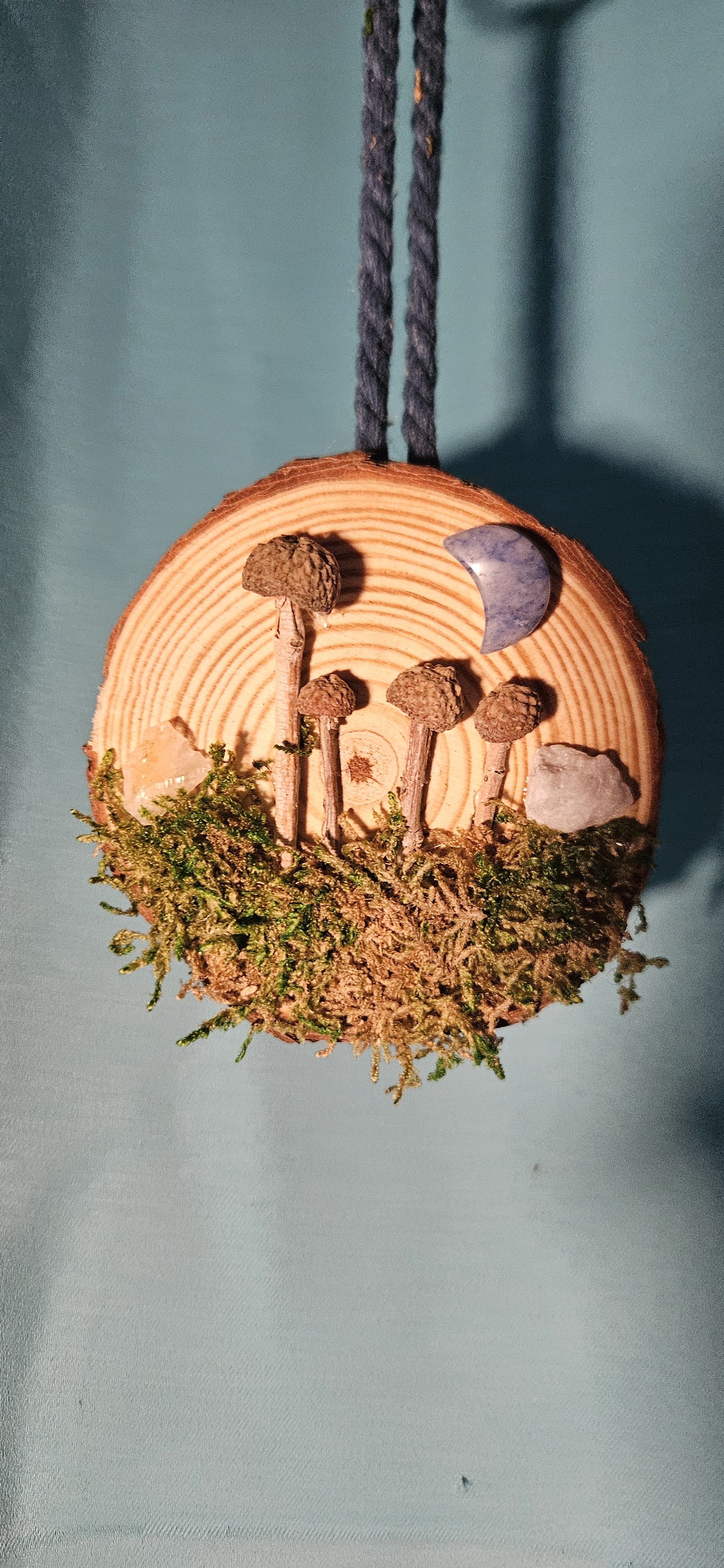 Wood Slice Nature Scene Hanging