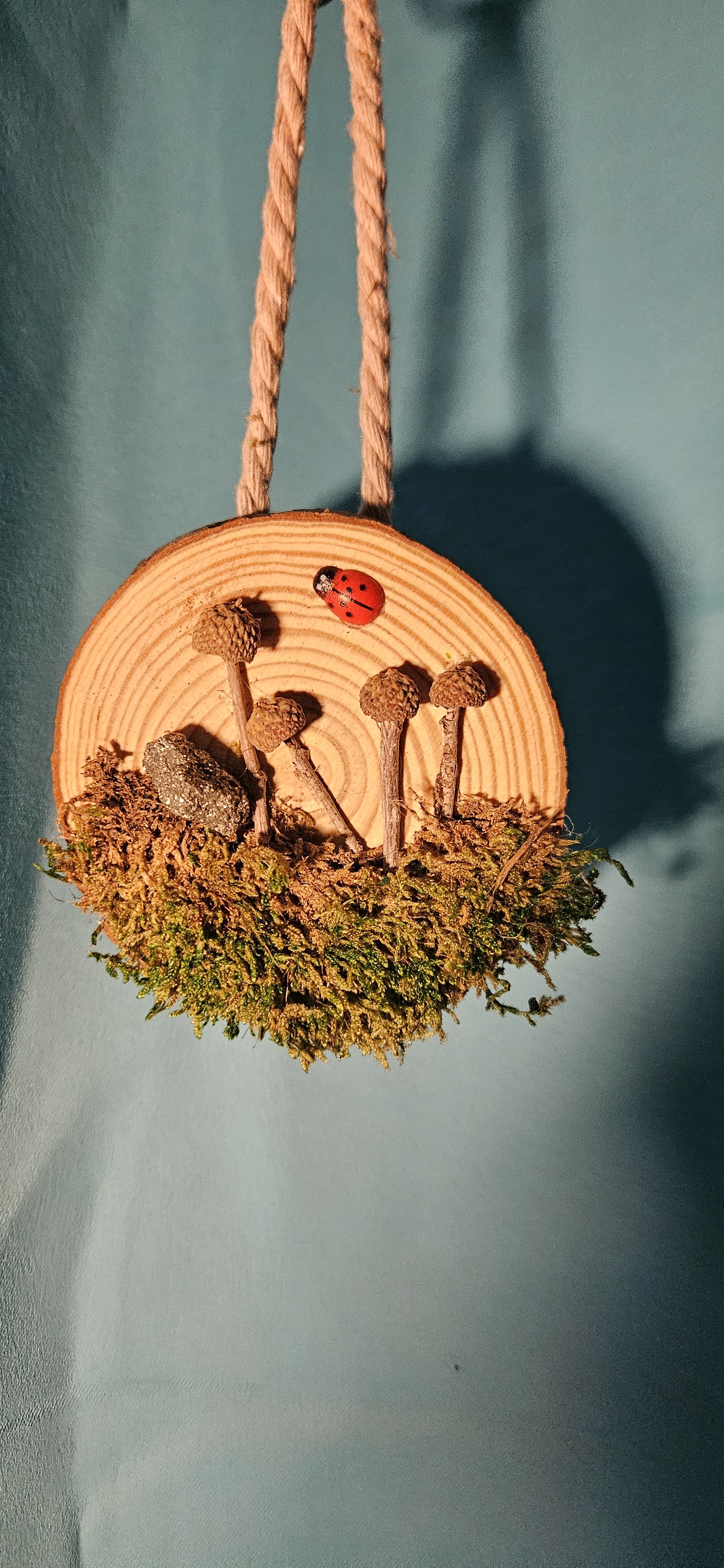 Wood Slice Nature Scene Hanging