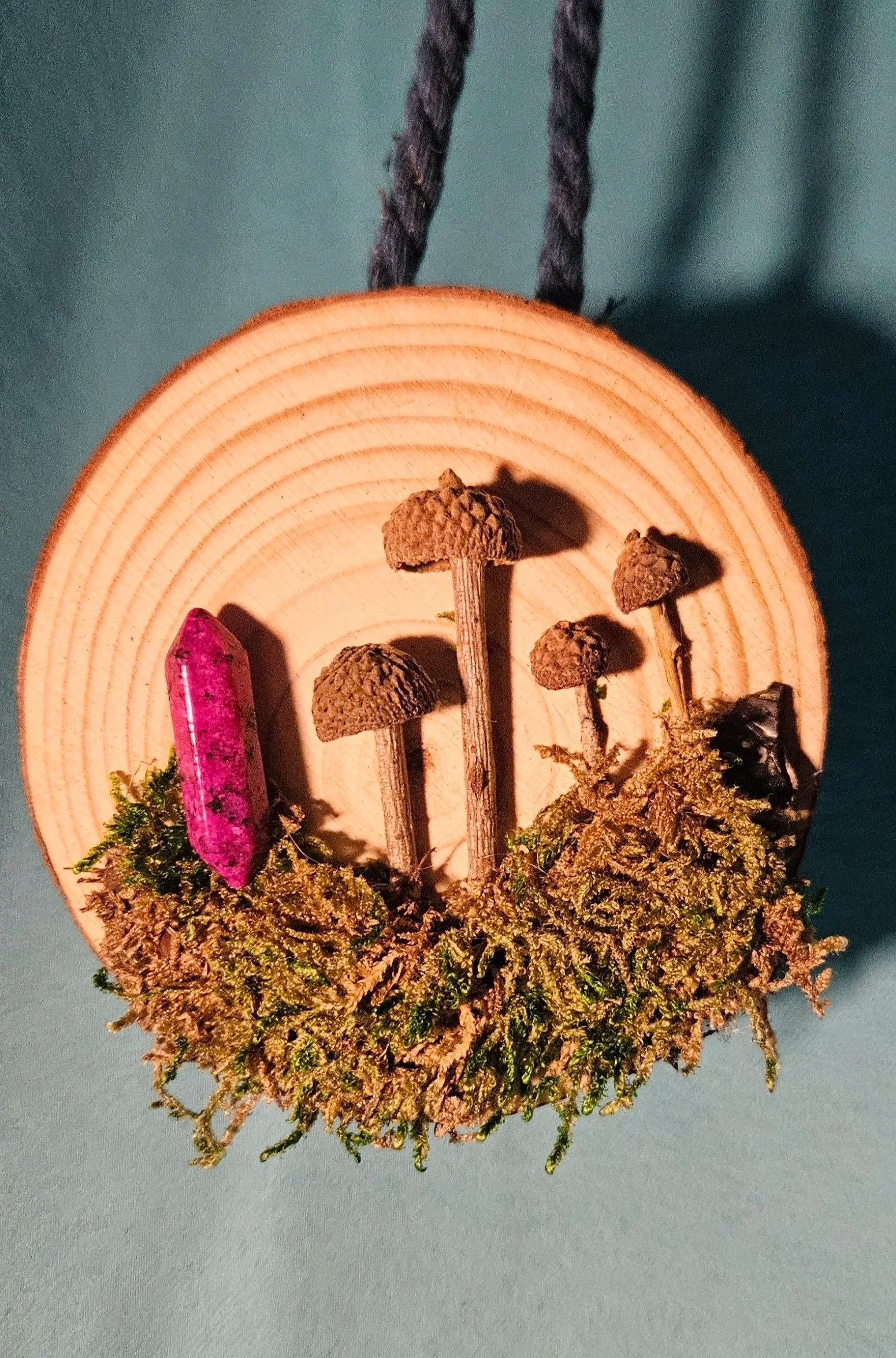 Wood Slice Nature Scene Hanging