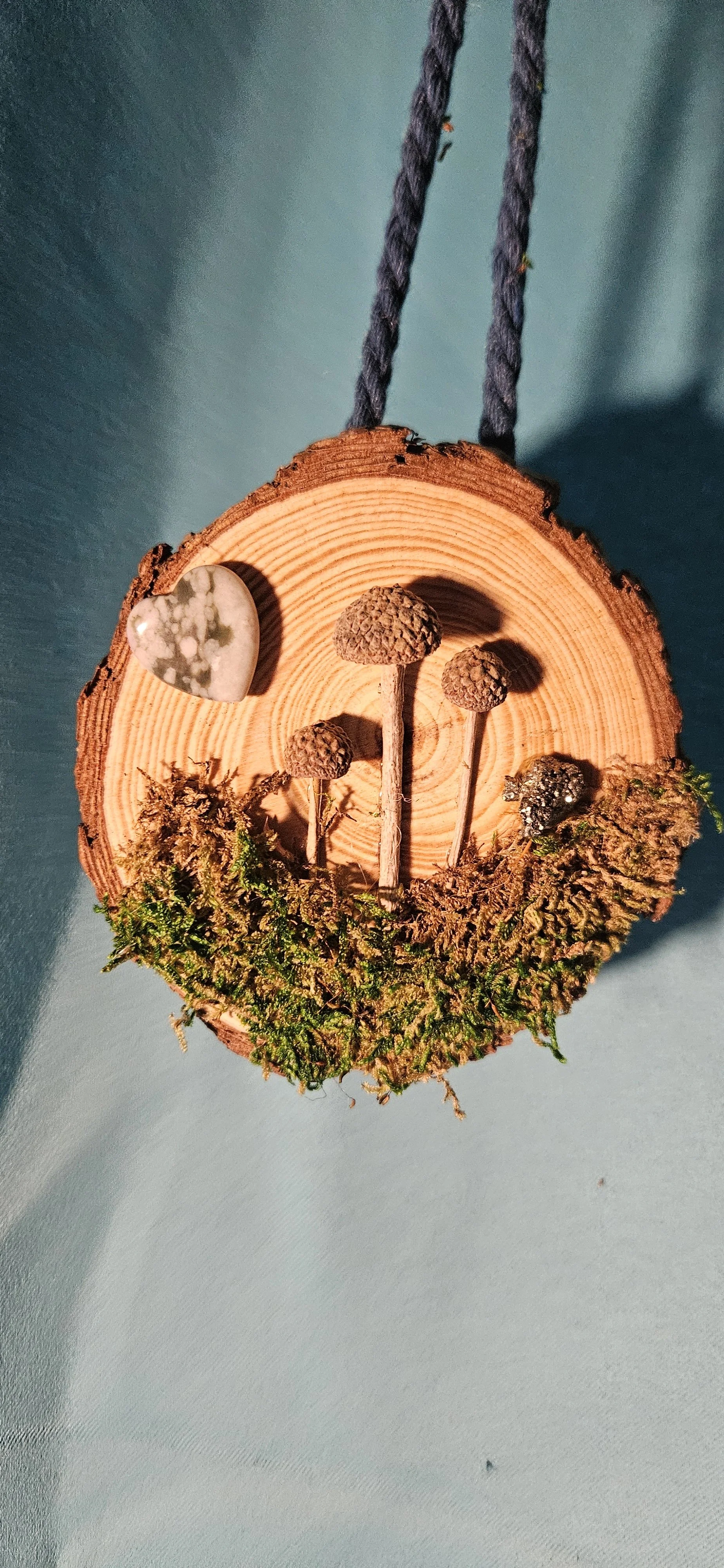Wood Slice Nature Scene Hanging