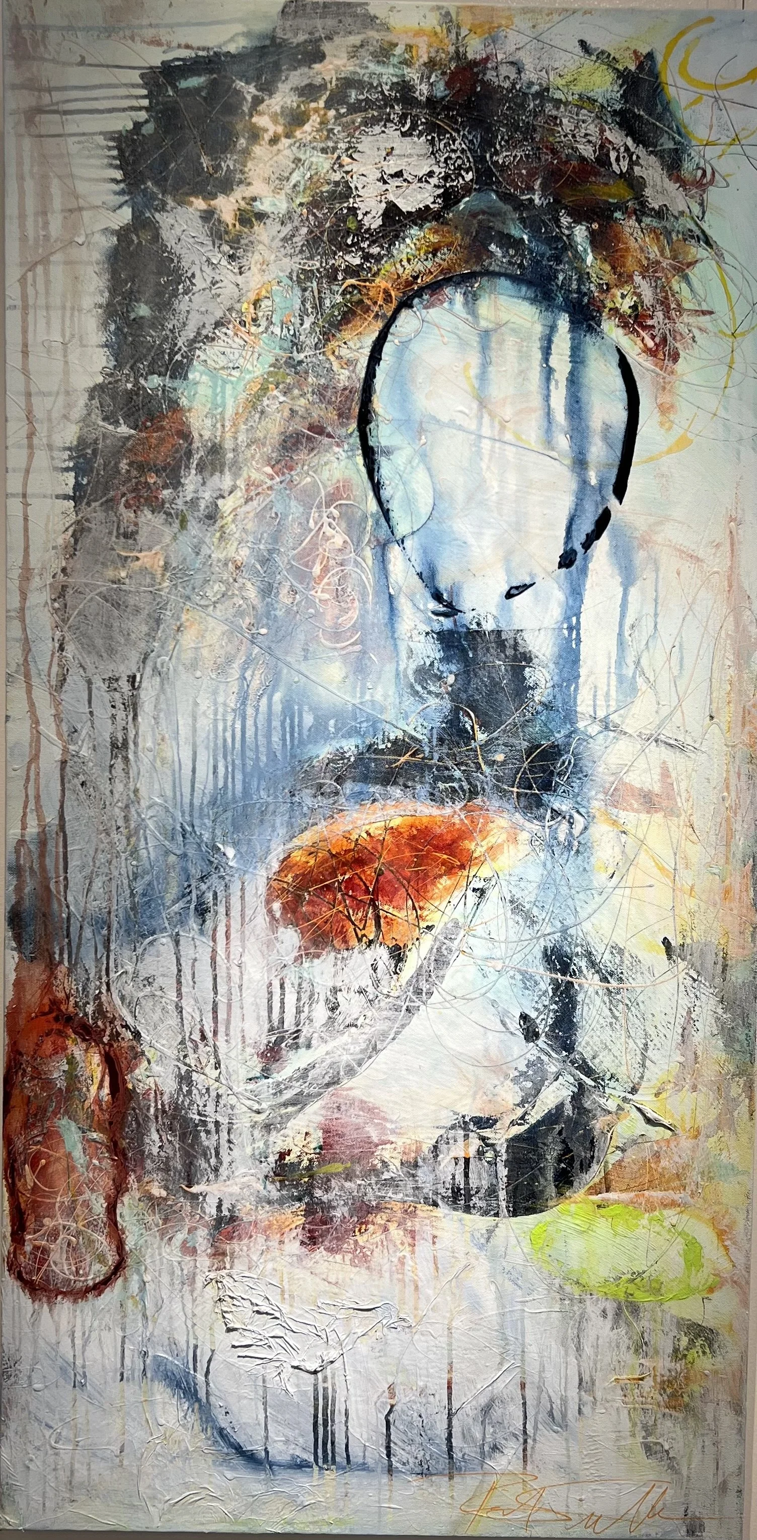 "The Wandering"  Acrylic and latex on gallery canvas.  24x48.  $1800