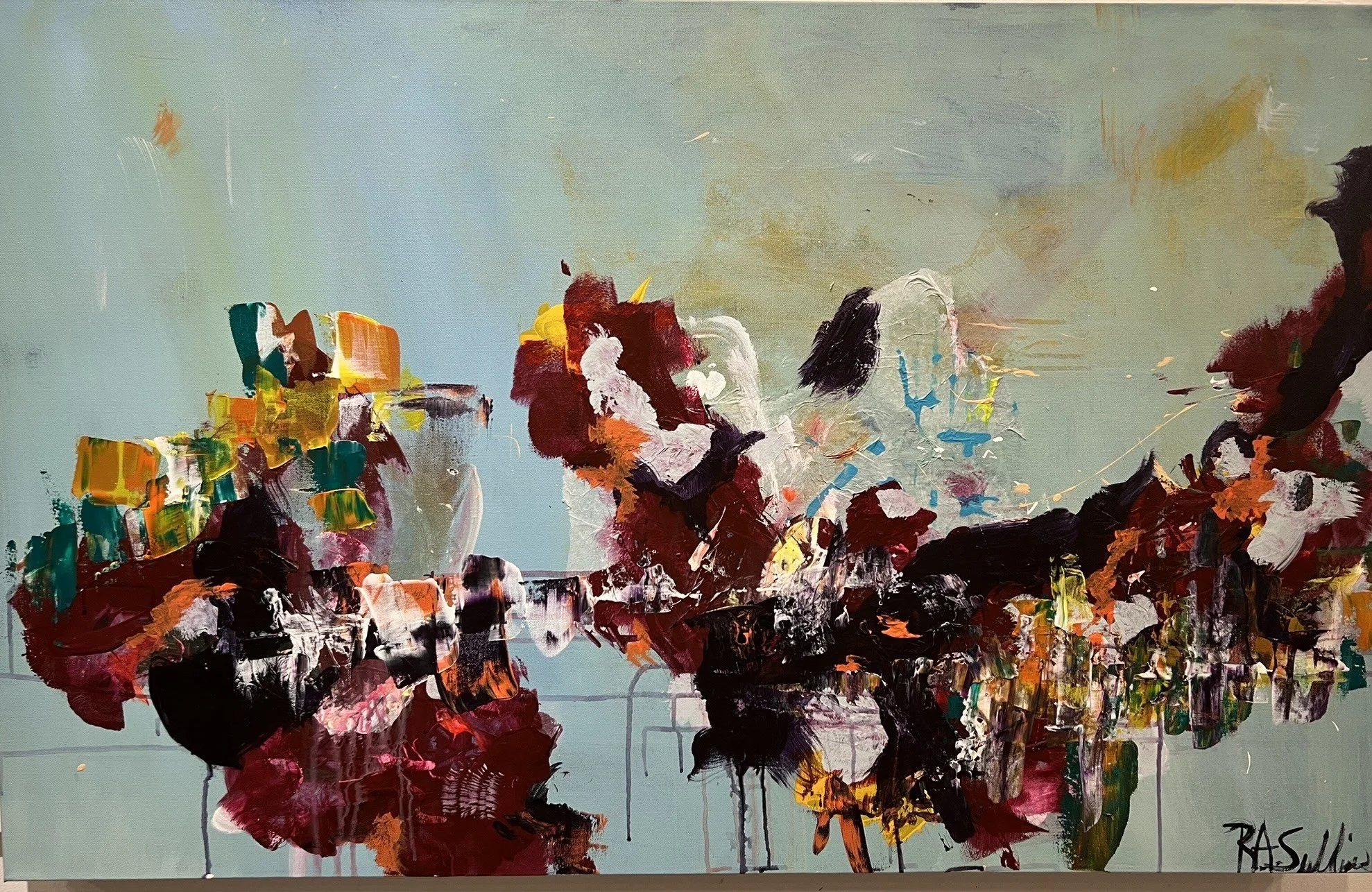 SOLD.  "Chorus"  Acrylic, latex and oil pastels.  30x48