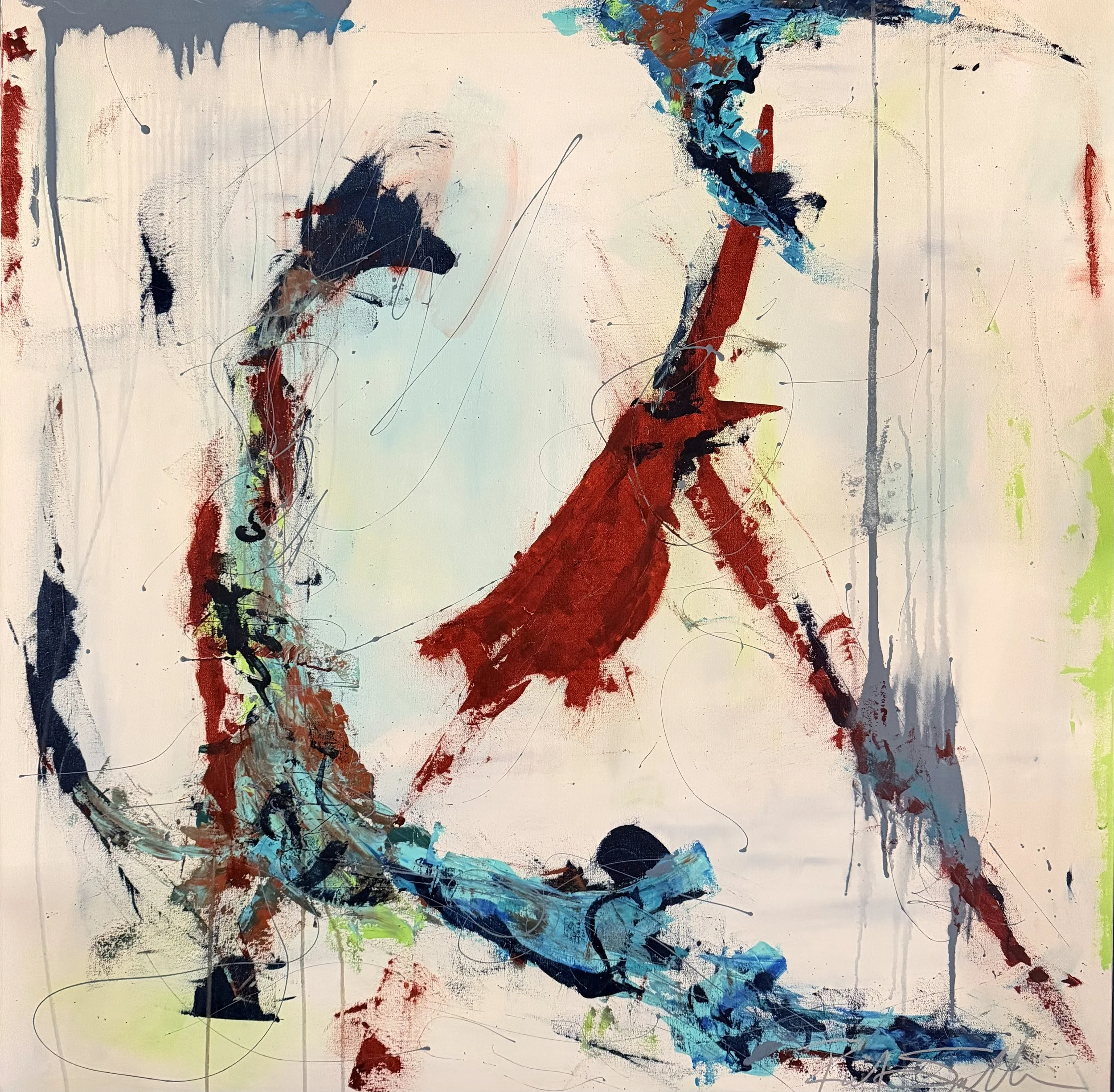 "The Visitor"  Acrylic and latex on gallery canvas.  48x48.  $3500.