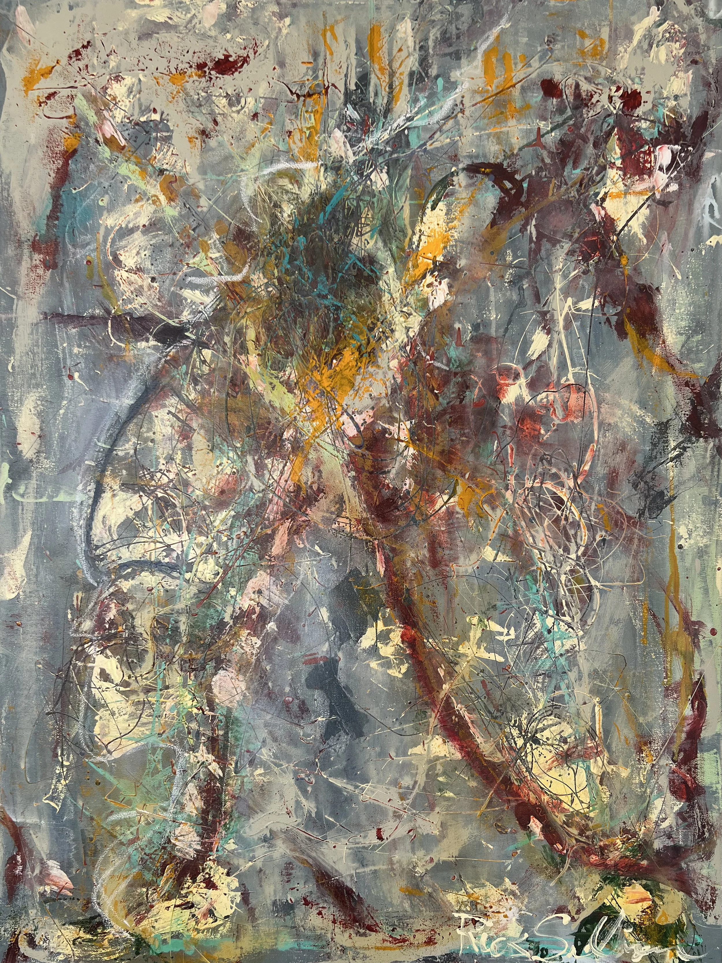 SOLD  "She's Not There"  Acrylic and latex on gallery canvas.  30x40.