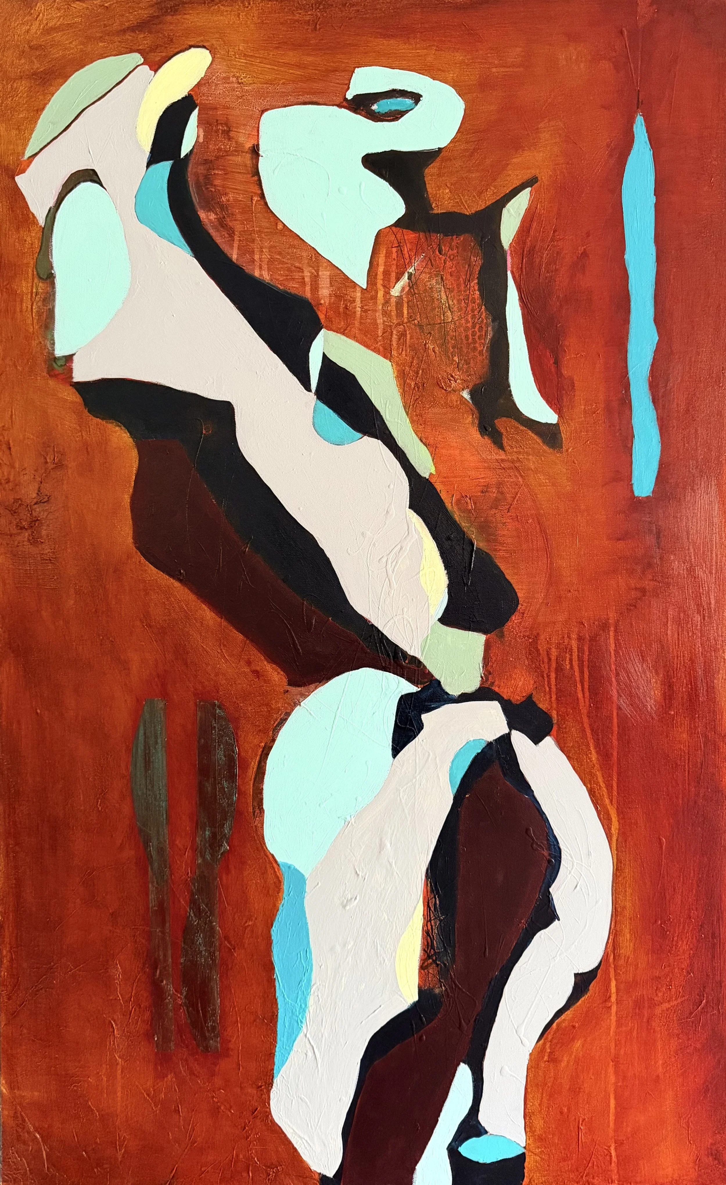 "Uncertain Speculation About Something I Can't Remember"  Acrylic and latex on gallery canvas.  48x30.   $1850