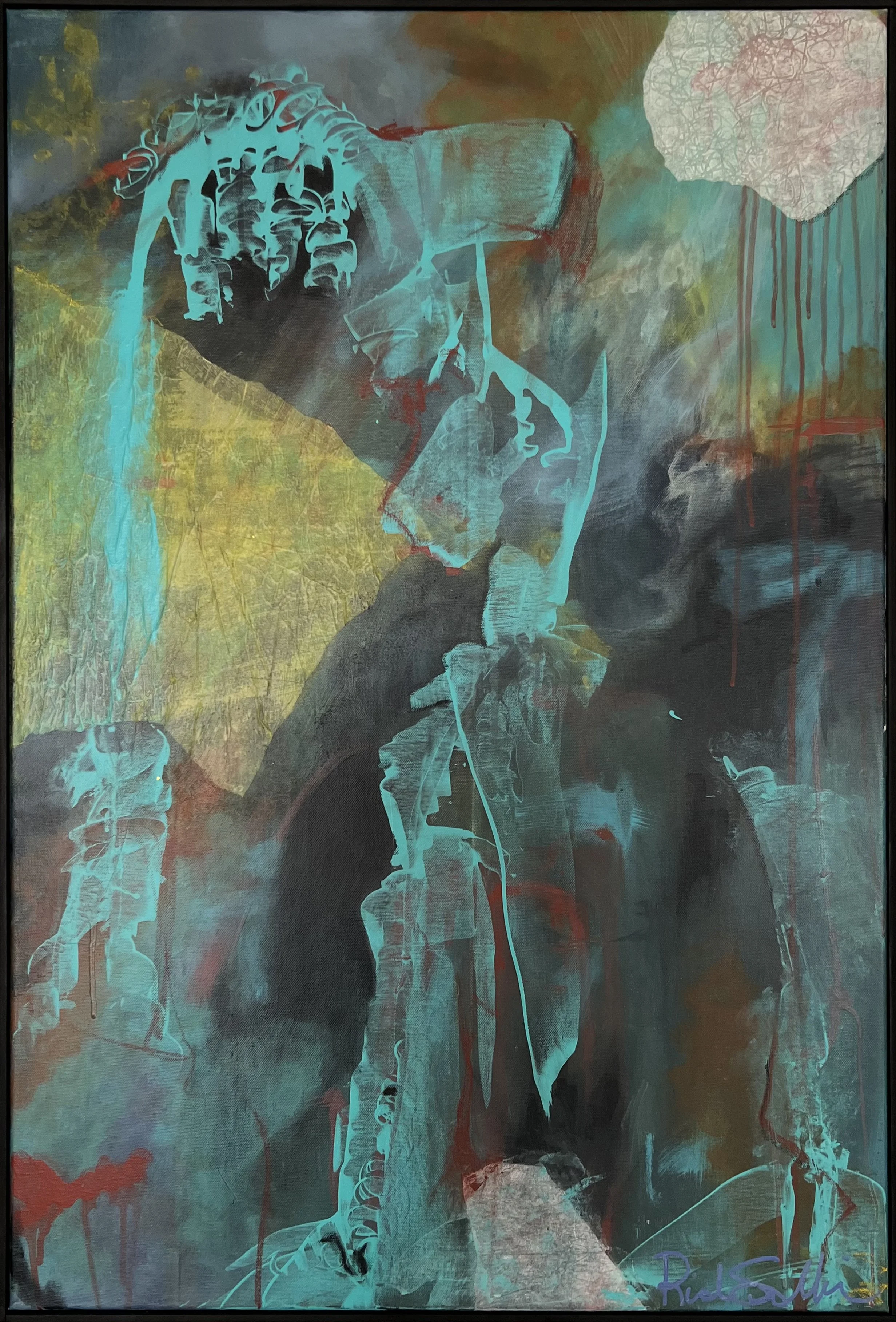 SOLD.  "Jellyfish"  Acrylic and mixed media.   24x36.