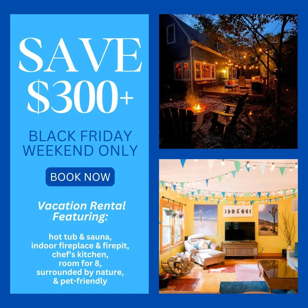 🌟 **BLACK FRIDAY DEAL ALERT!** 🌟 

Save $300+ when you book a stay at Blue Dream Vacation Rental during Black Friday weekend ONLY! 🎉 

✨ Why Blue Dream? 
- 🏡 3 bedrooms, 2.5 baths &ndash; spacious enough for the whole family, a couples' retreat, 