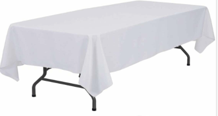 6ft table - white table cloth