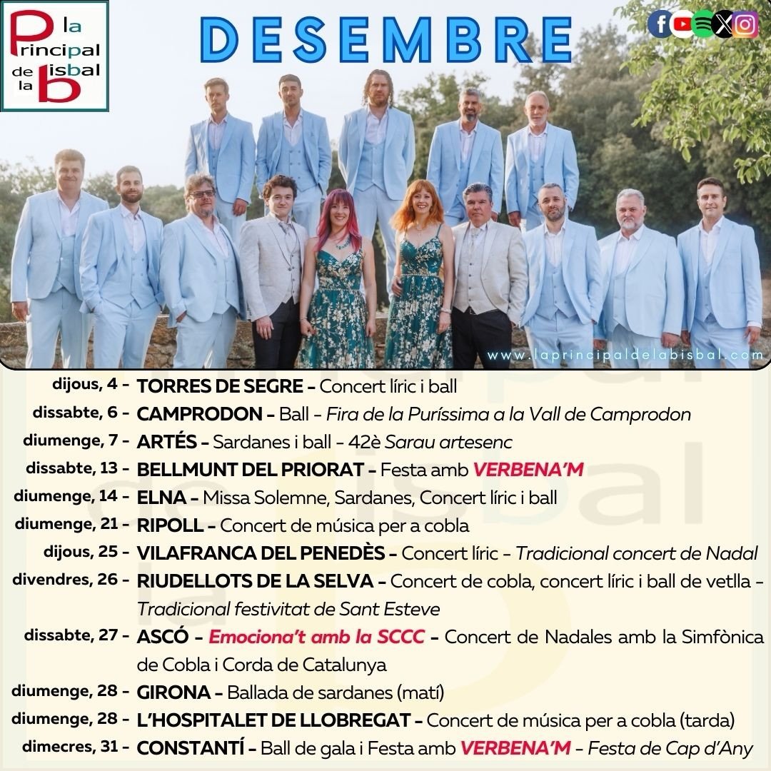 📌📅 Us adjuntem l&rsquo;AGENDA del mes de DESEMBRE🧊❄️

👉 M&eacute;s info: https://www.laprincipaldelabisbal.com/agenda