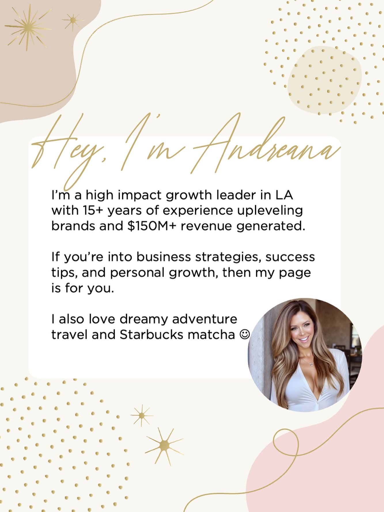 Hey, I&rsquo;m Andreana 🤍 Thanks for dropping in. 

#businessgrowth #successmindset #adventuretravel #losangeles #theconqueress