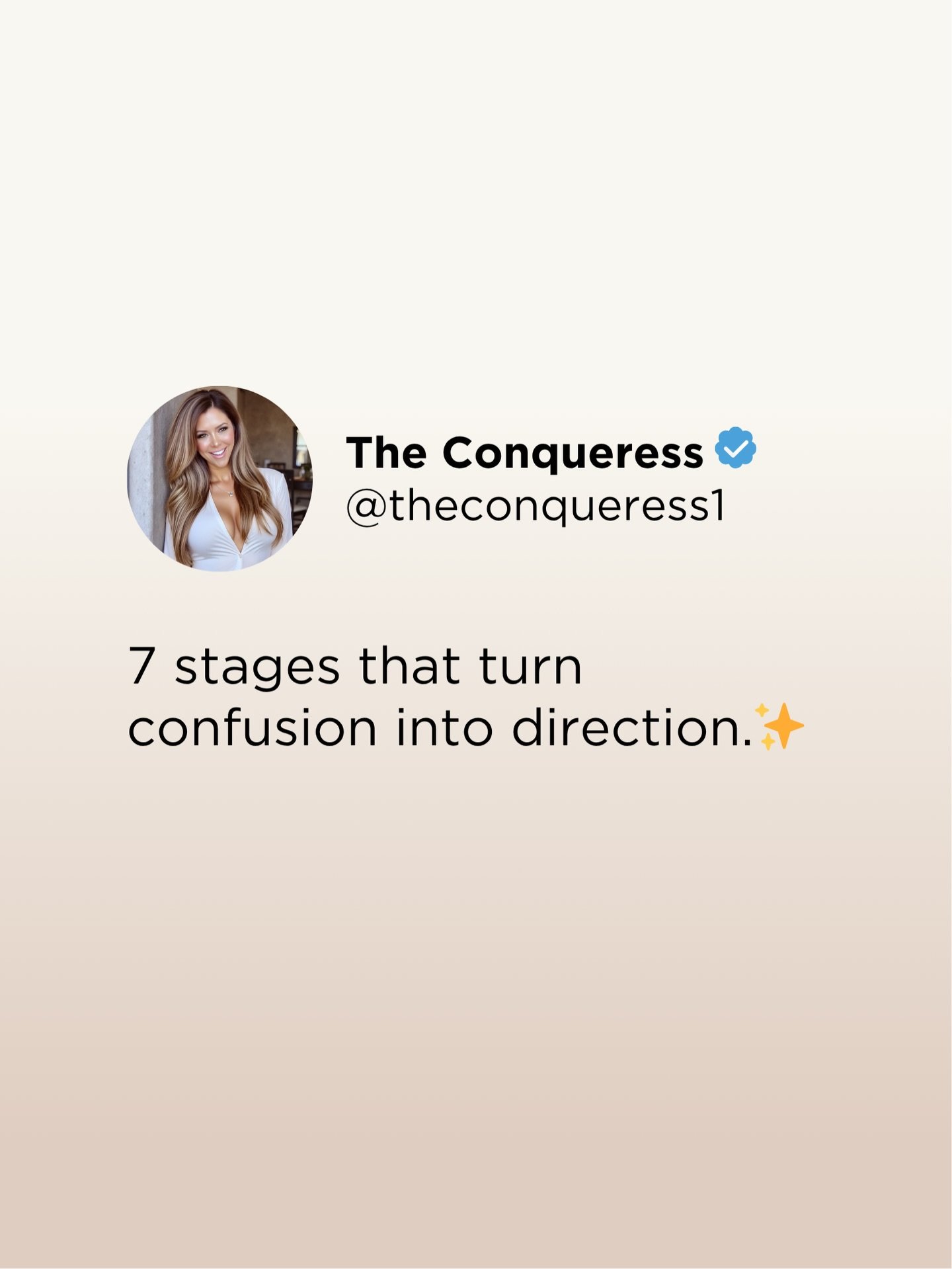 7 stages that turn confusion into direction.✨

Stage 1: Stillness ✨

Sometimes life forces you to slow down. Not as punishment, but as preparation. Clarity can&rsquo;t land in chaos. It needs space to breathe.

Stage 2: Awareness ✨

You begin to noti