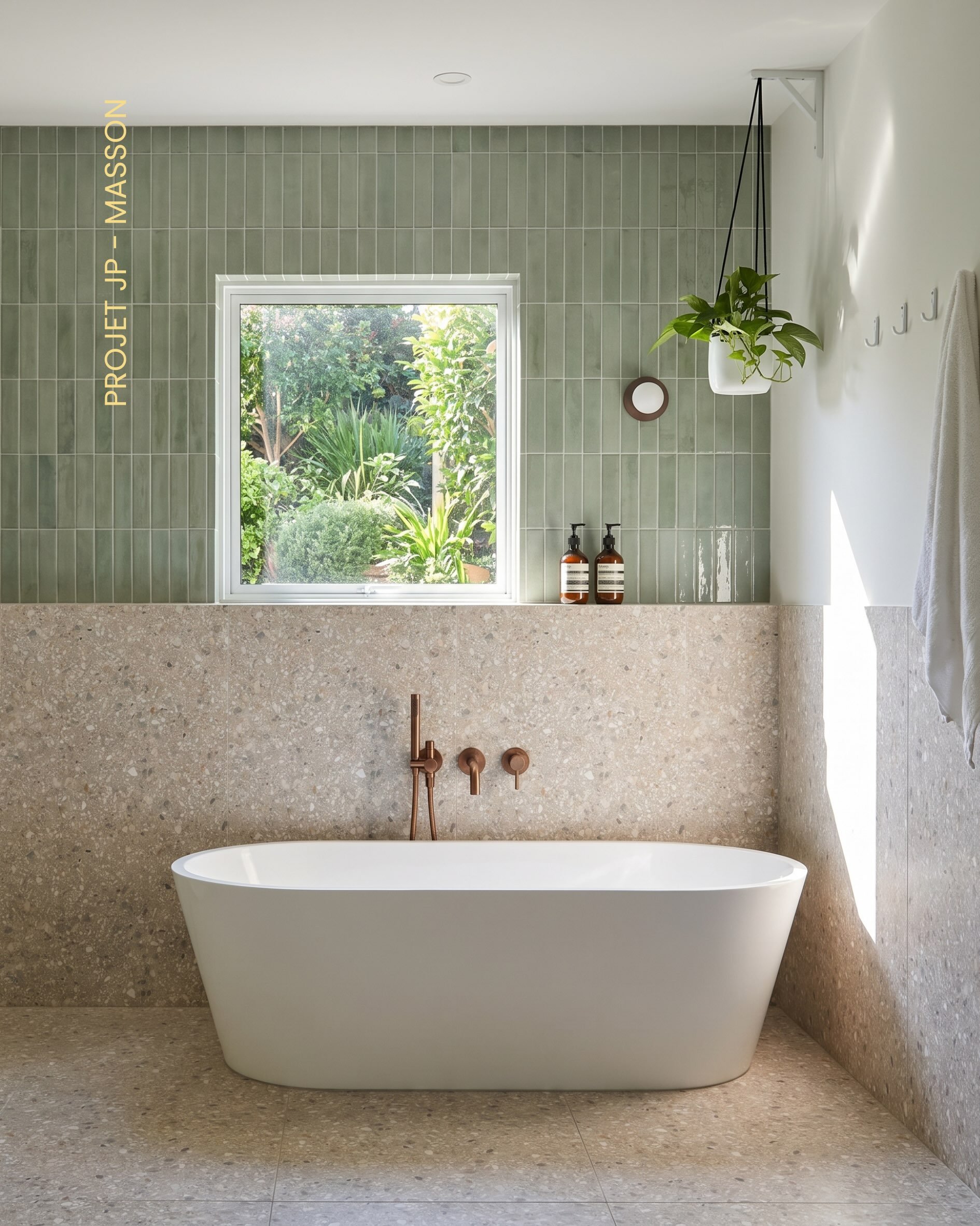 Pour c&eacute;l&eacute;brer l&rsquo;obtention de leur permis, (apr&egrave;s presqu&rsquo;un an !!) on vous partage aujourd&rsquo;hui les rendus de la salle de bain du projet JP-Masson ✨

Qui ici r&ecirc;ve d&rsquo;une belle grande douche double? 🧼 
