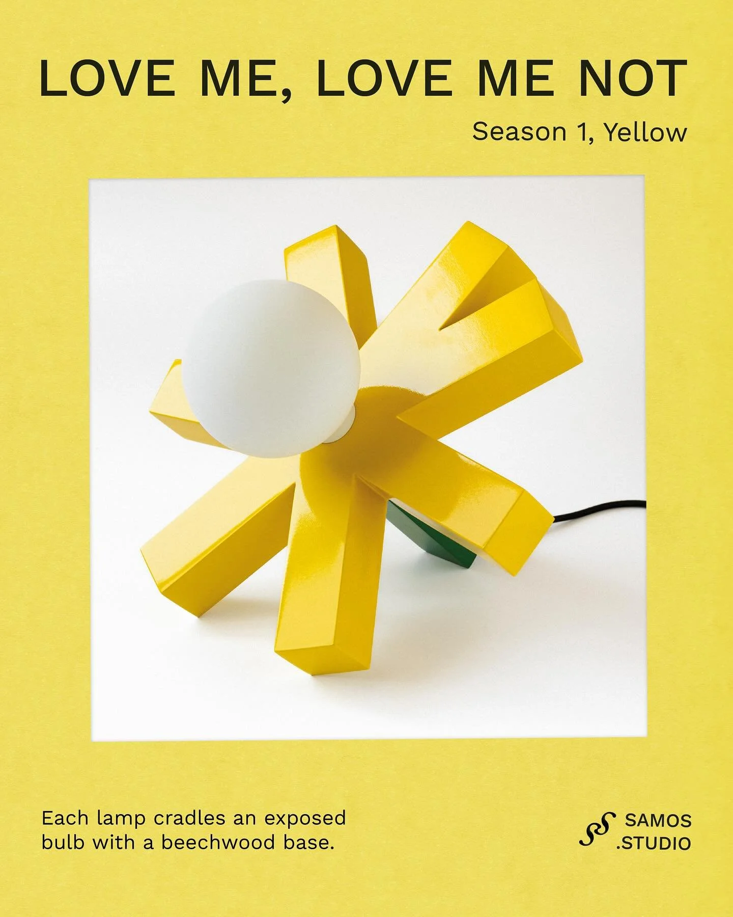Our yellow flower-shaped lamp was the driving design for the LMLMN Season 1 collection.