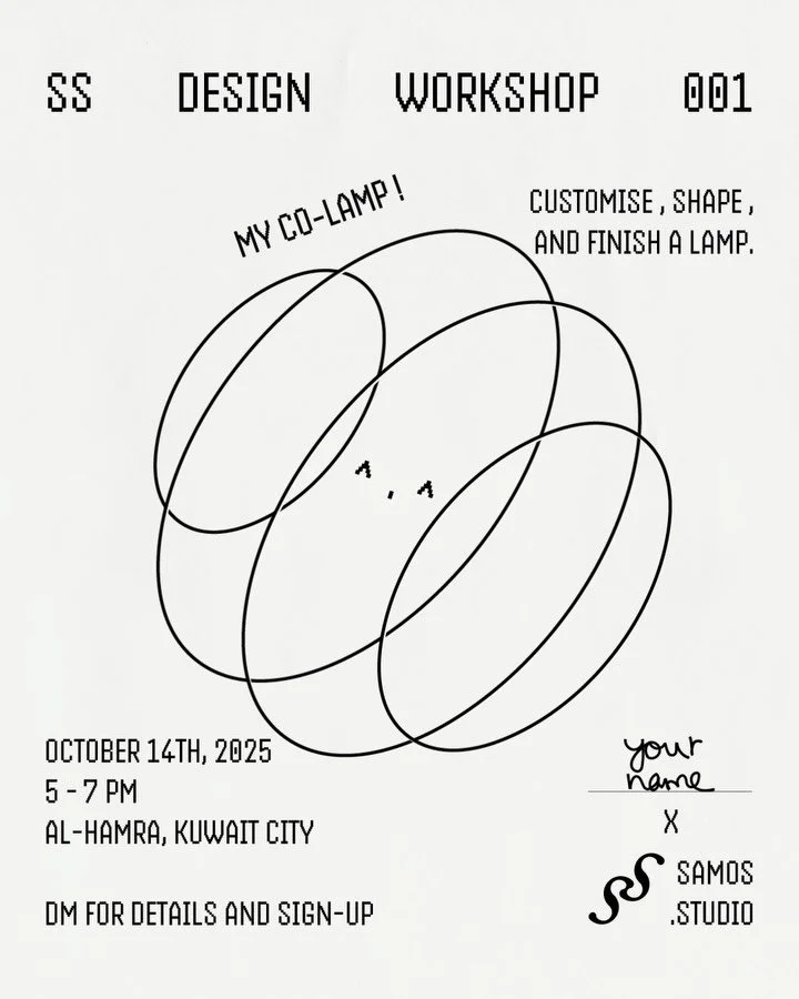 In the &ldquo;MY CO-LAMP !&rdquo; workshop, you will customise and finish a product with your own touch.

The final piece?
A lamp that&rsquo;s yours to use at home.

DM Samos.Studio
For details and sign-up 

#designworkshop #madetogether