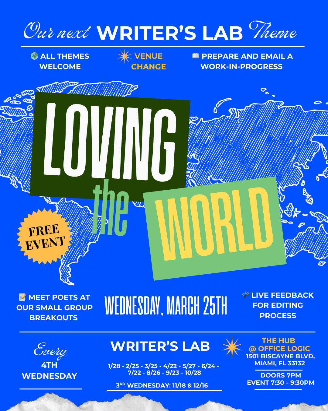 MARCH 25th 2026 - WRITER’S LAB