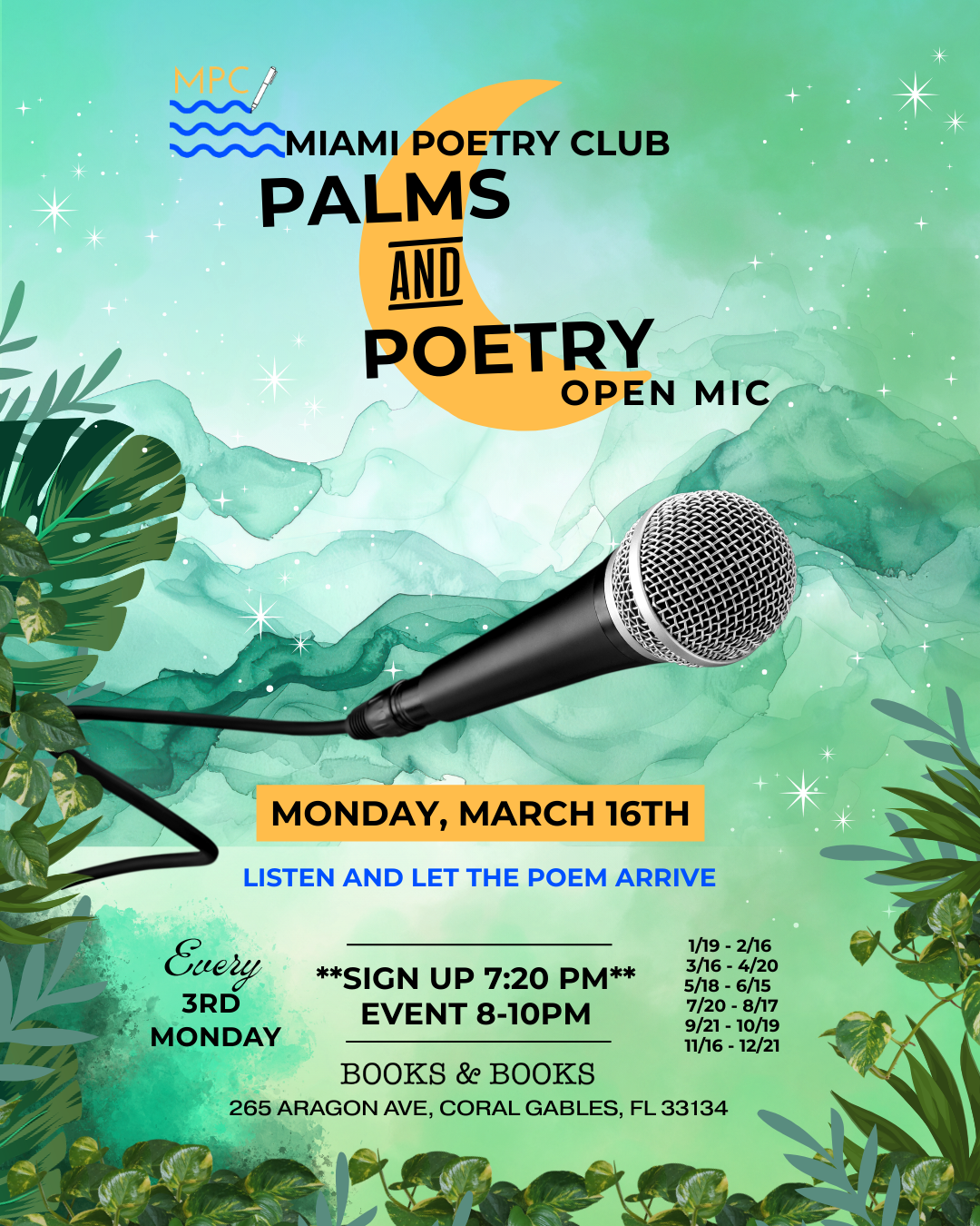 MARCH 16th 2026 - PALMS AND POETRY