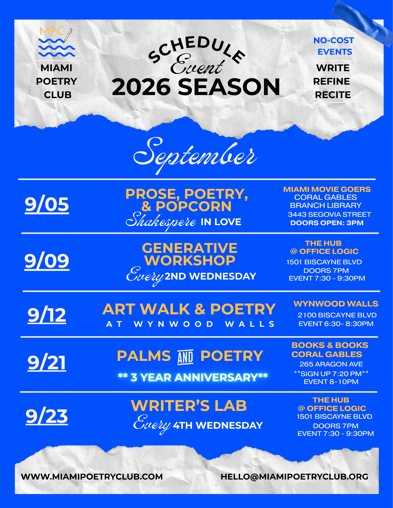SEPTEMBER EVENTS