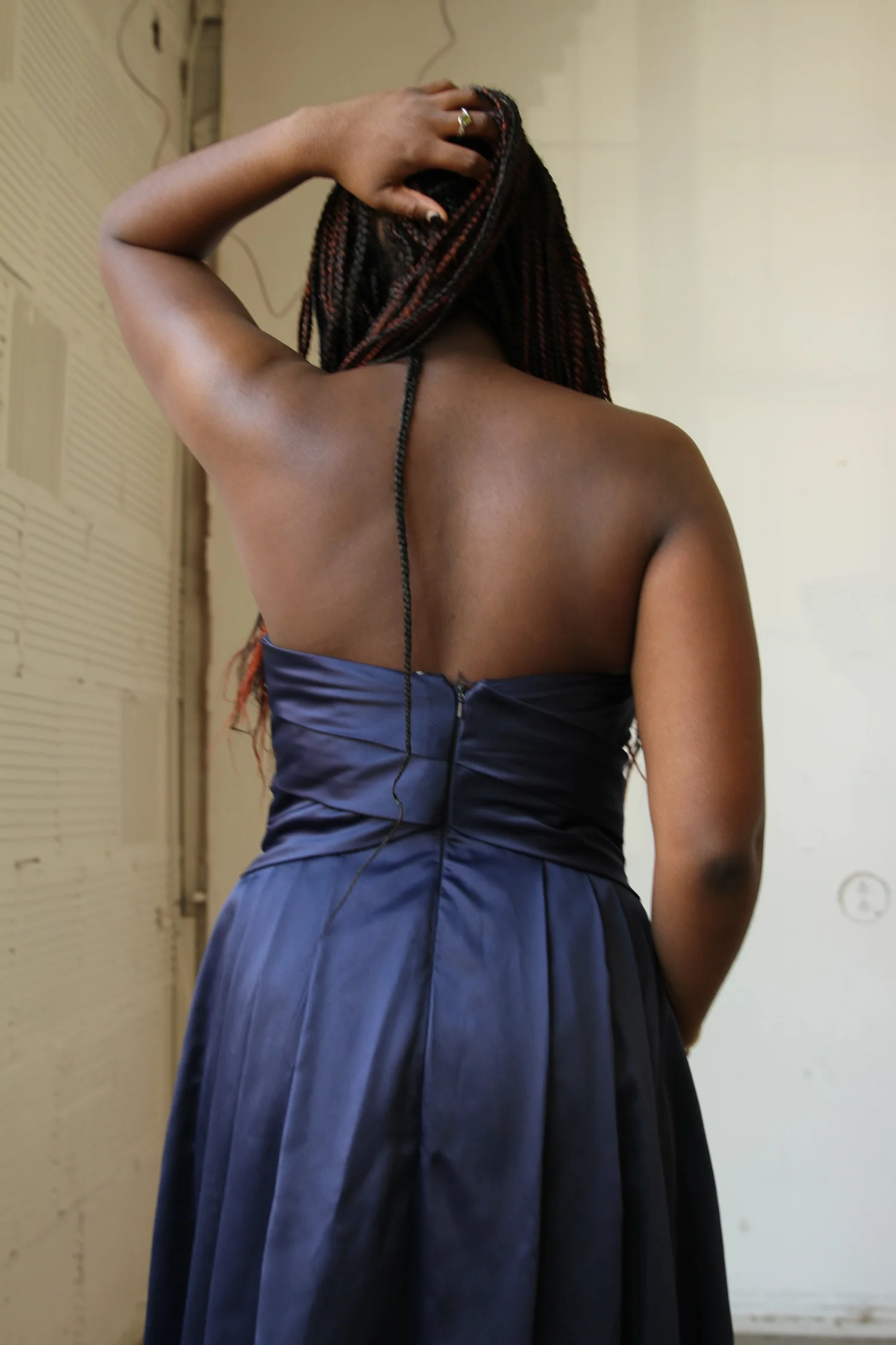 Bill Levkoff Navy Strapless Dress | Pass Down the Gown  passdownthegown