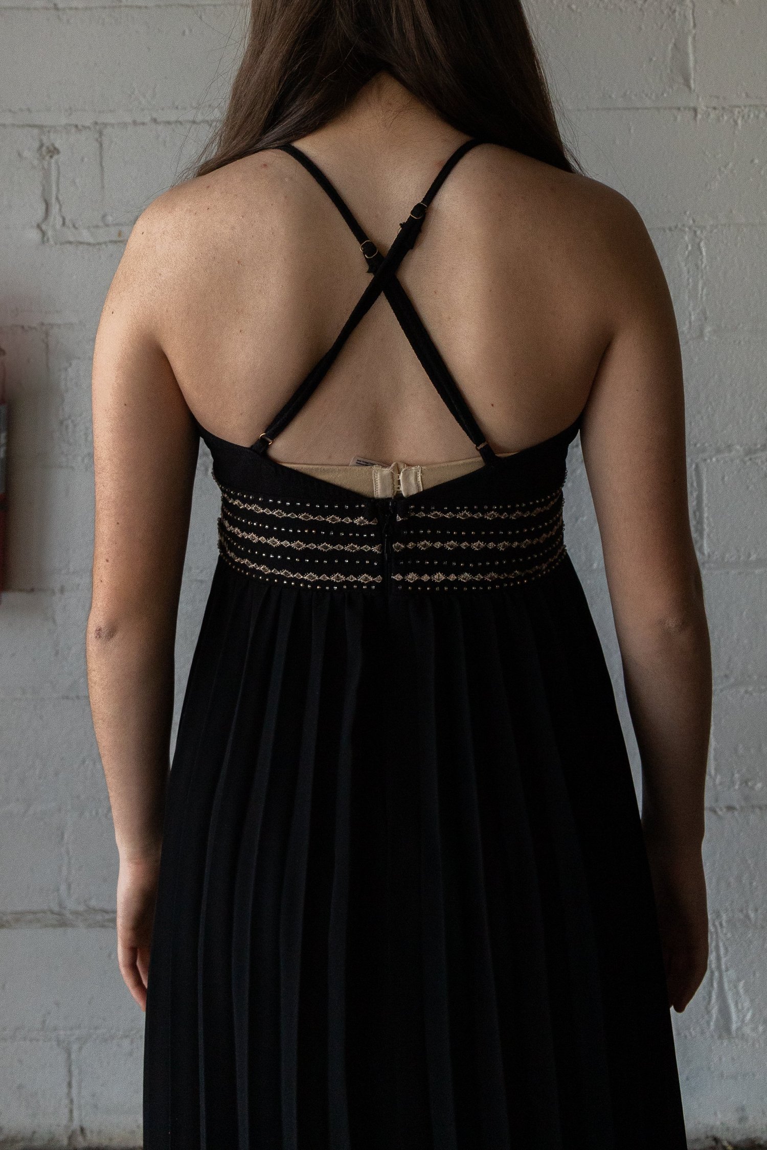 navy blue dress for baby girl Sexy Black Dress - Backless Maxi Dress - Glitter Maxi Gown main image 1