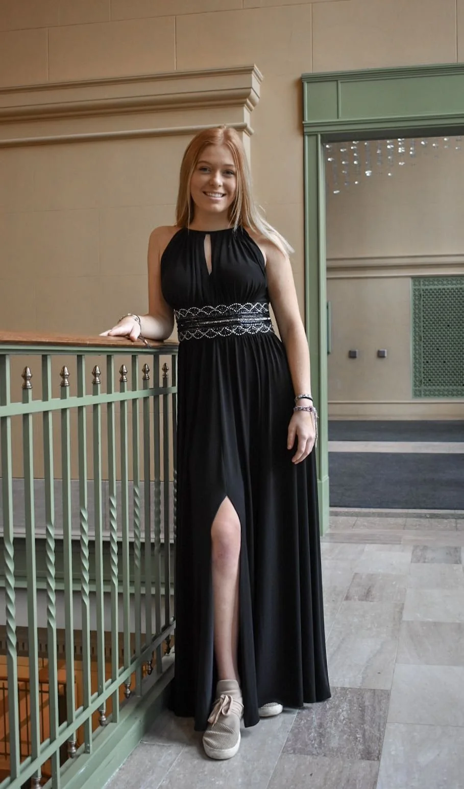 R&M Richards Black Embellished Gown