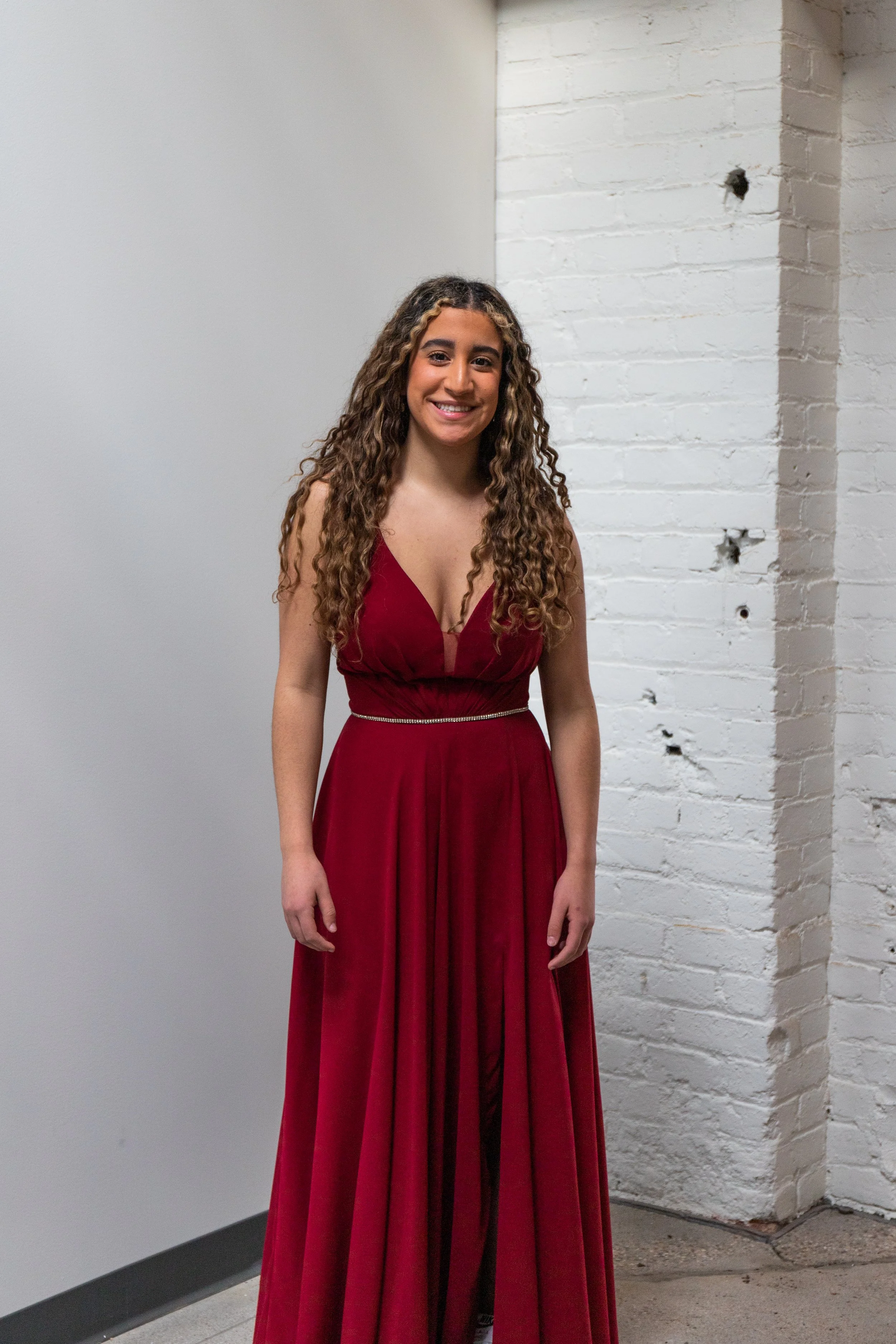 Lulu's Red Lace Up Gown